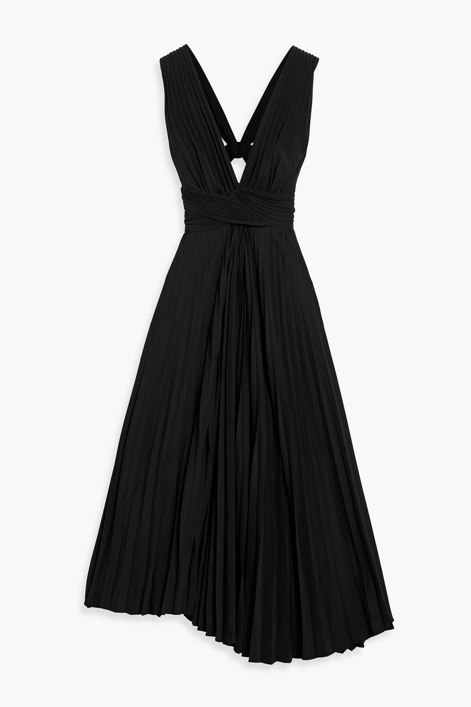 A.l.c Everly Cutout Pleated Crepe Midi Dress In Black