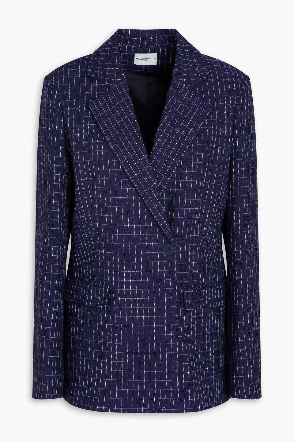 Claudie Pierlot - Villa checked grain de poudre blazer - Blue - FR 42