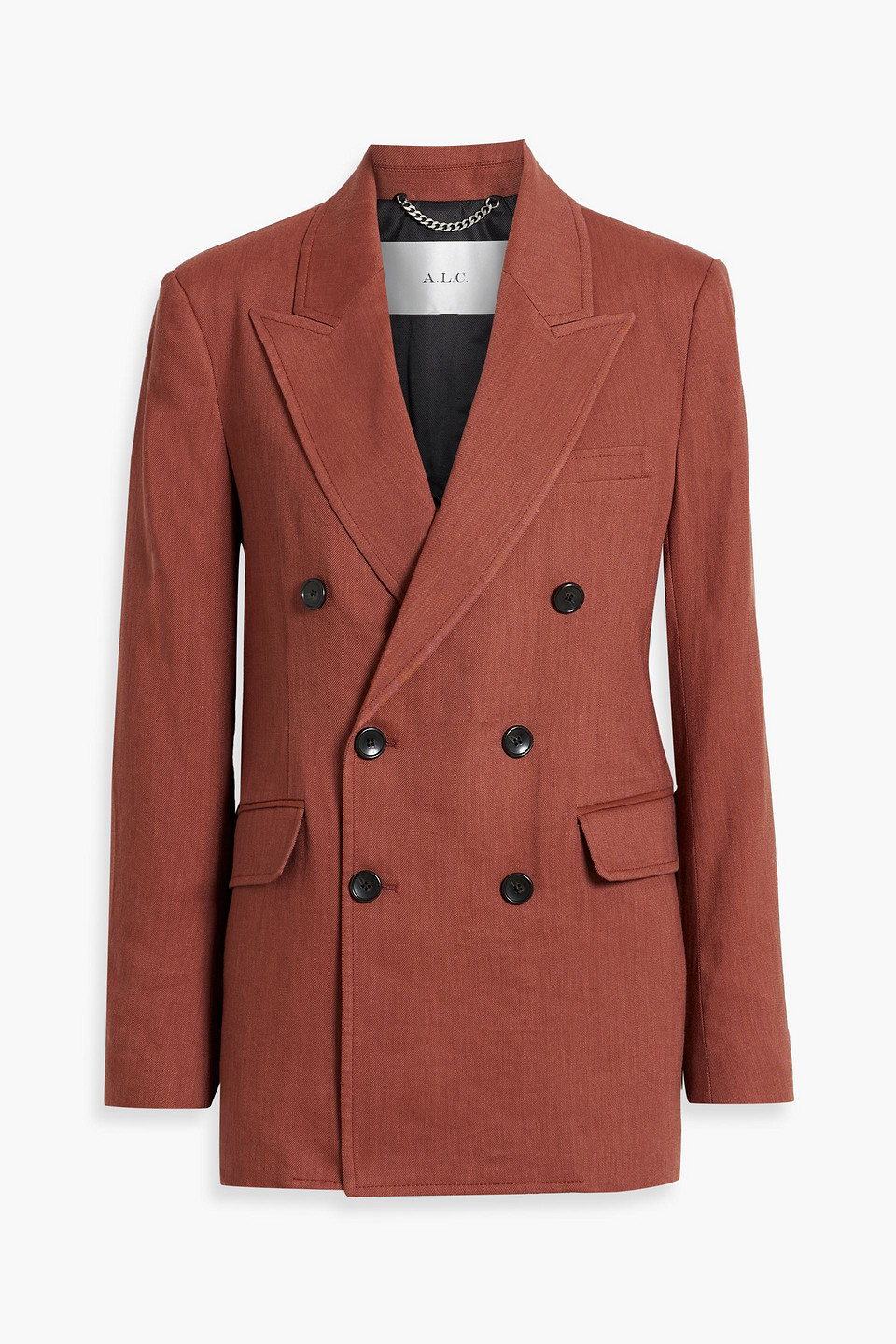 A.L.C DECLAN DOUBLE-BREASTED LINEN-BLEND TWILL BLAZER