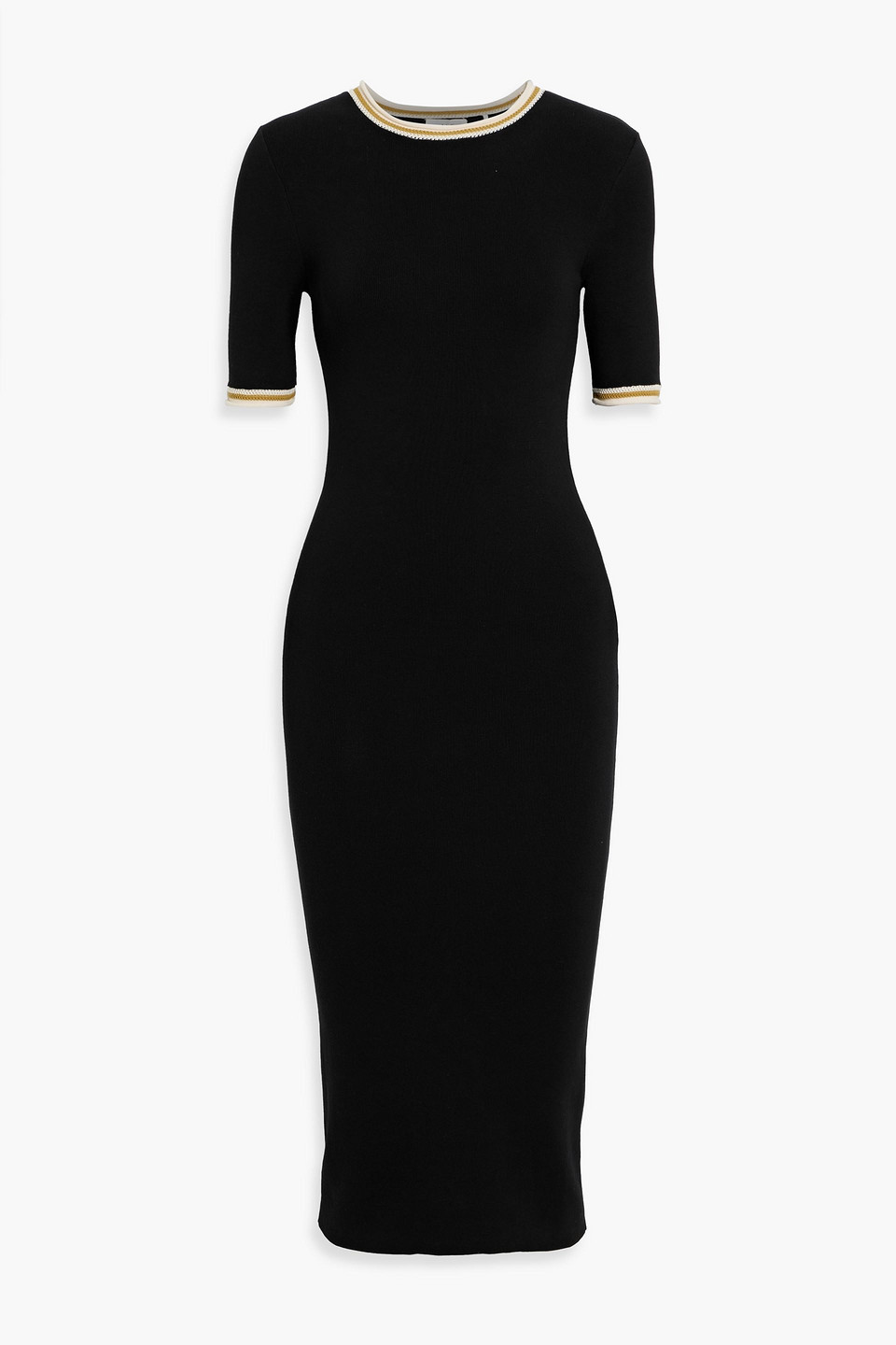 A.l.c Nelly Crochet-trimmed Cotton-blend Midi Dress In Black