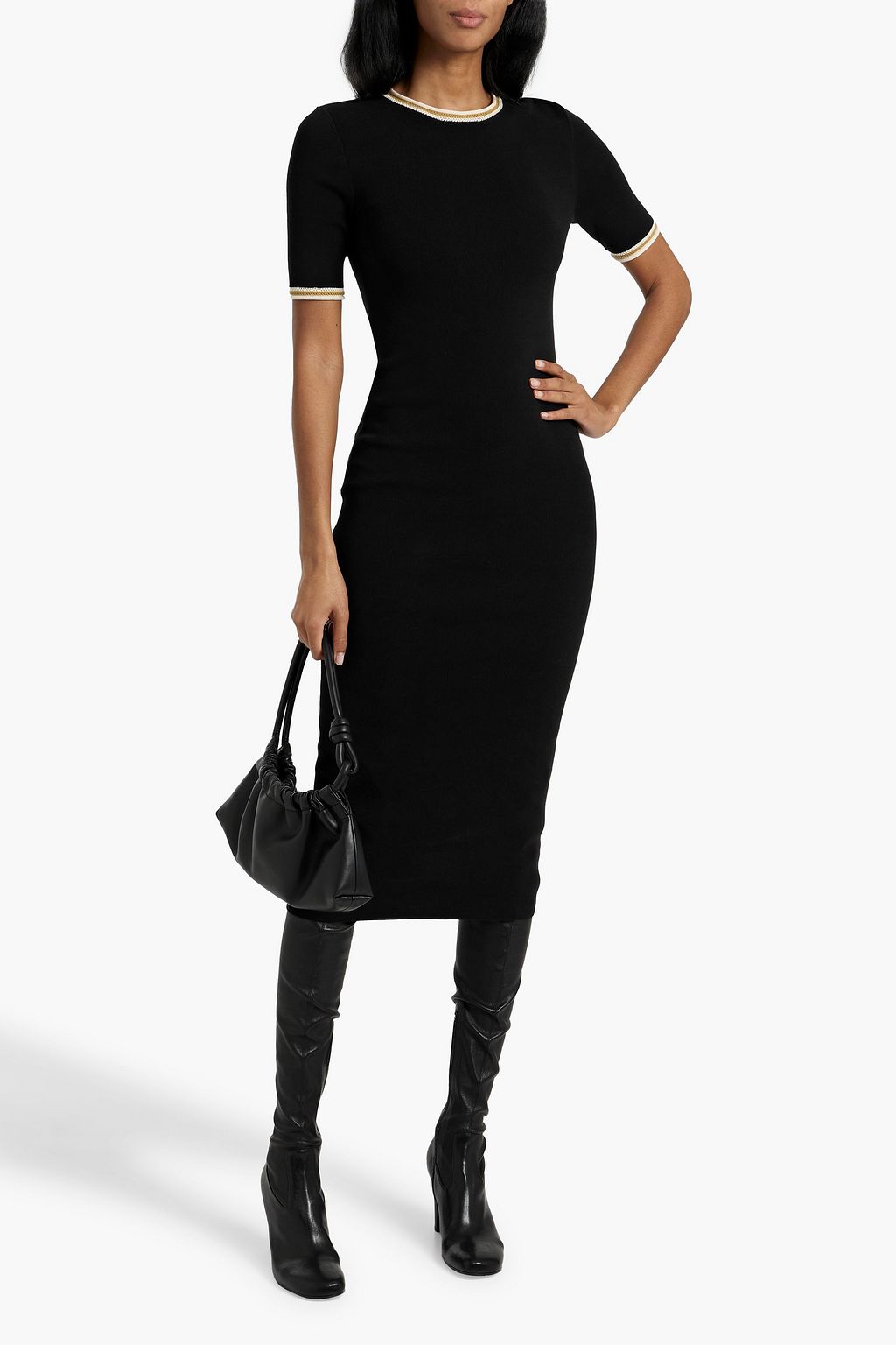 A.L.C. Nelly crochet-trimmed cotton-blend midi dress