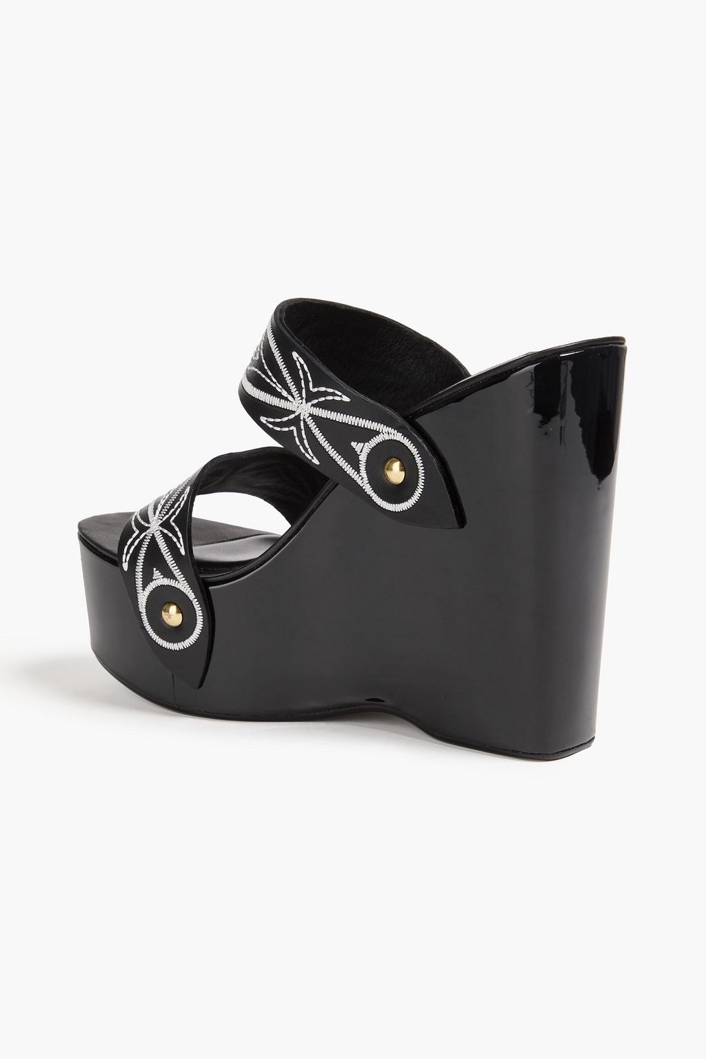 PUCCI Embroidered leather wedge sandals