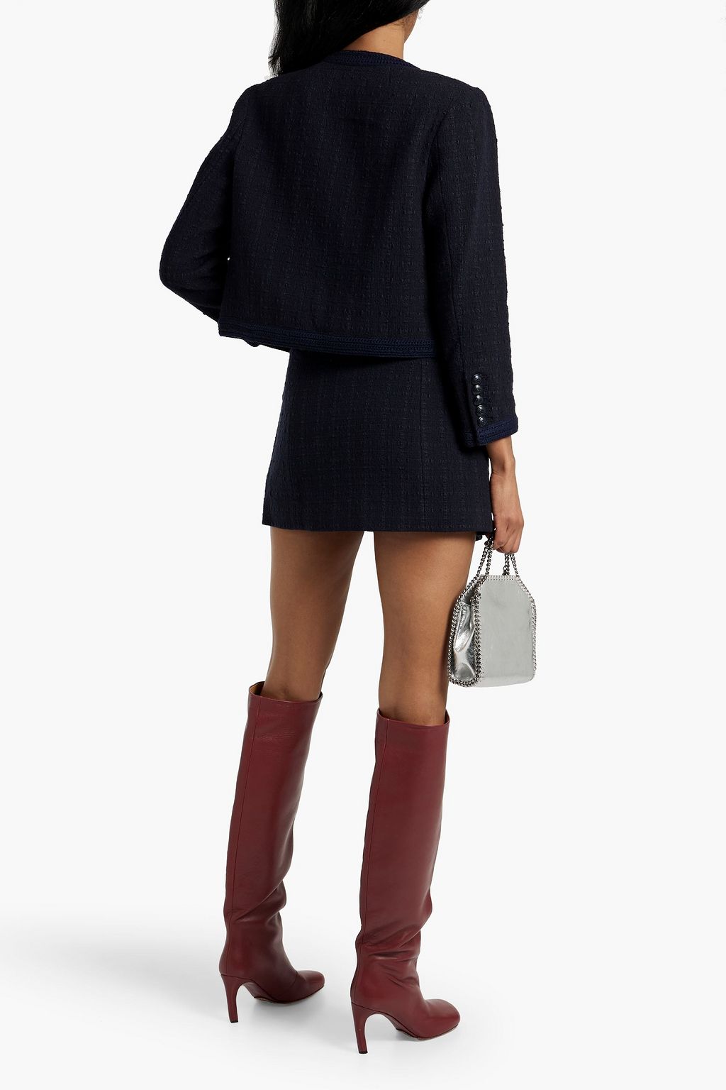 A.L.C. Cora tweed mini wrap skirt