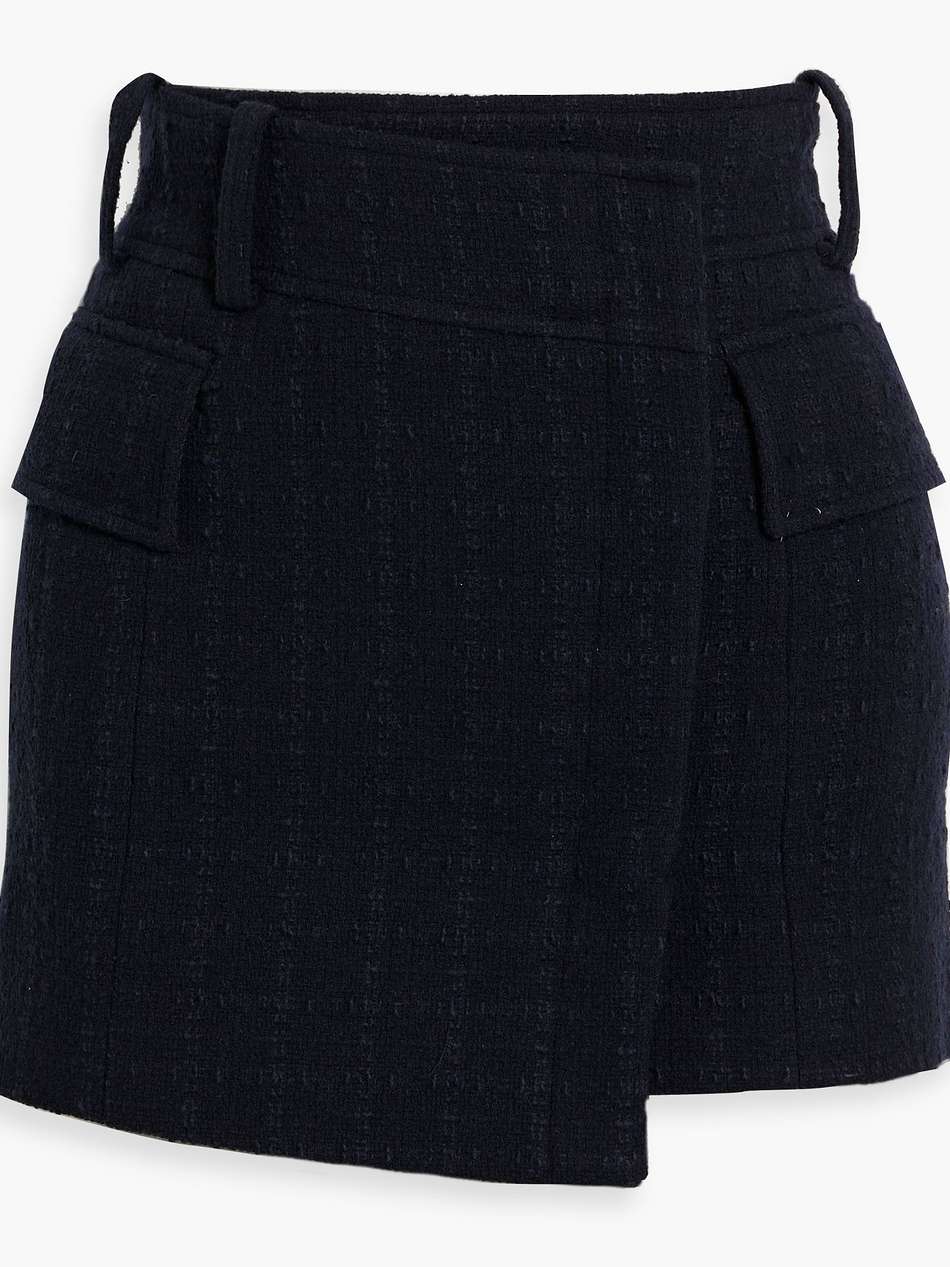 cora tweed mini wrap skirt