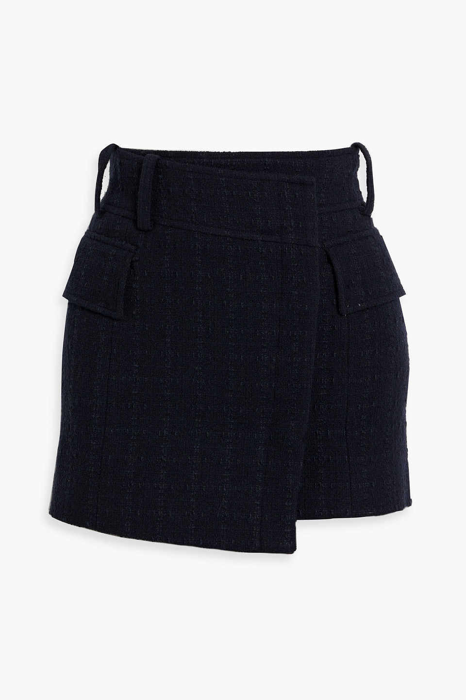 A.l.c Cora Tweed Mini Wrap Skirt In Navy
