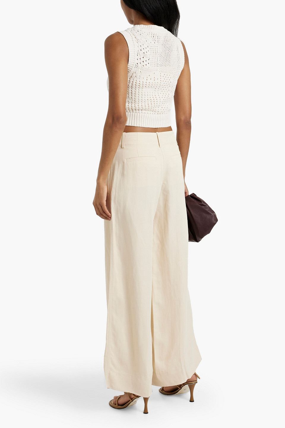 A.L.C COLTON TWILL WIDE-LEG PANTS