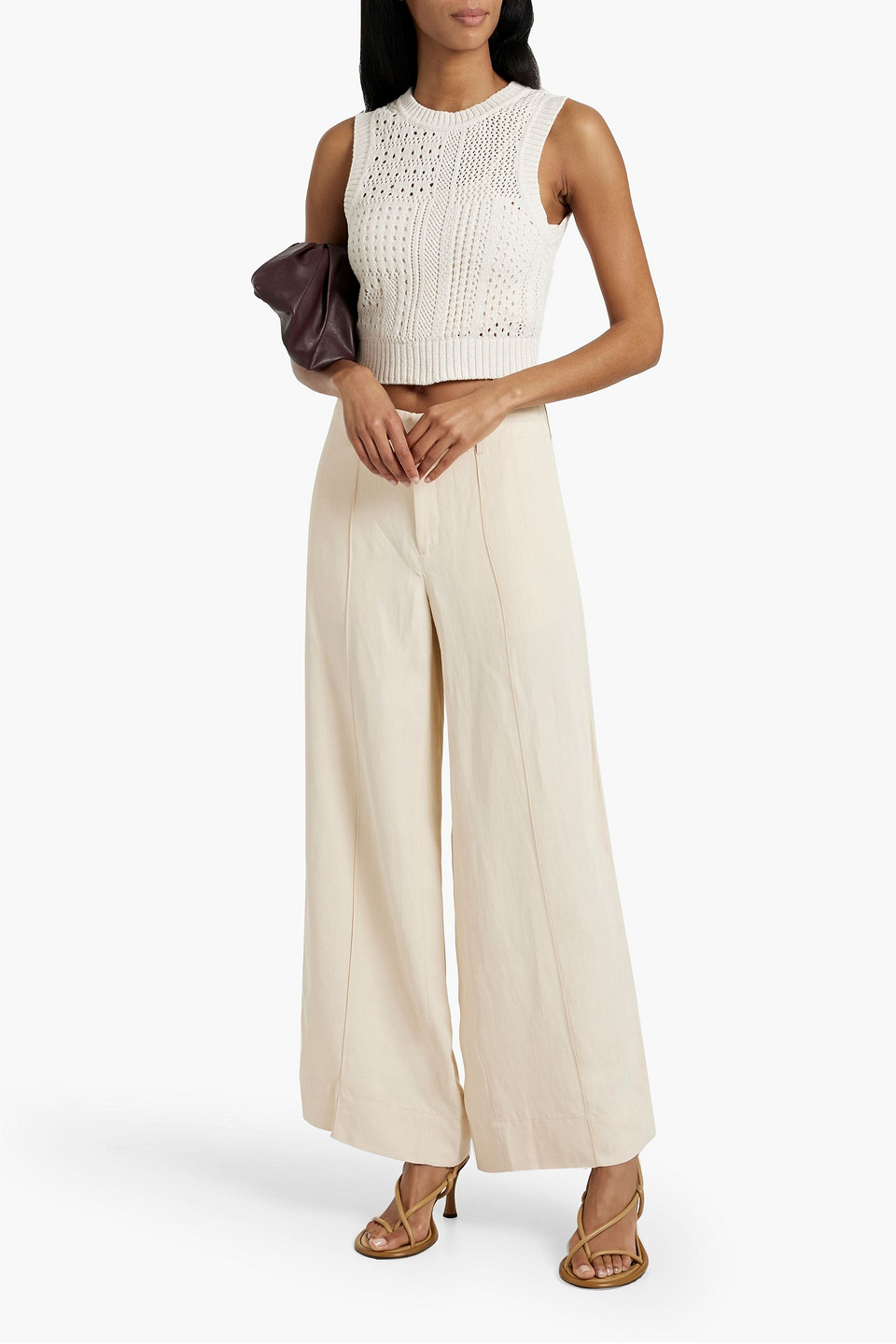 A.L.C COLTON TWILL WIDE-LEG PANTS
