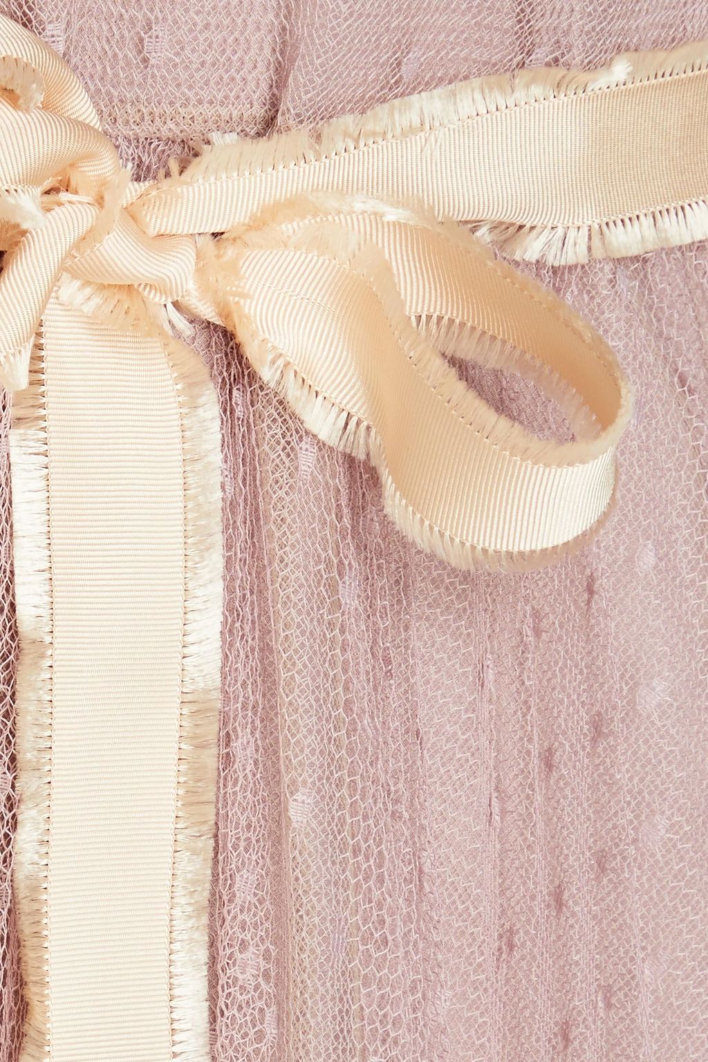 REDVALENTINO Pleated point d'esprit midi dress