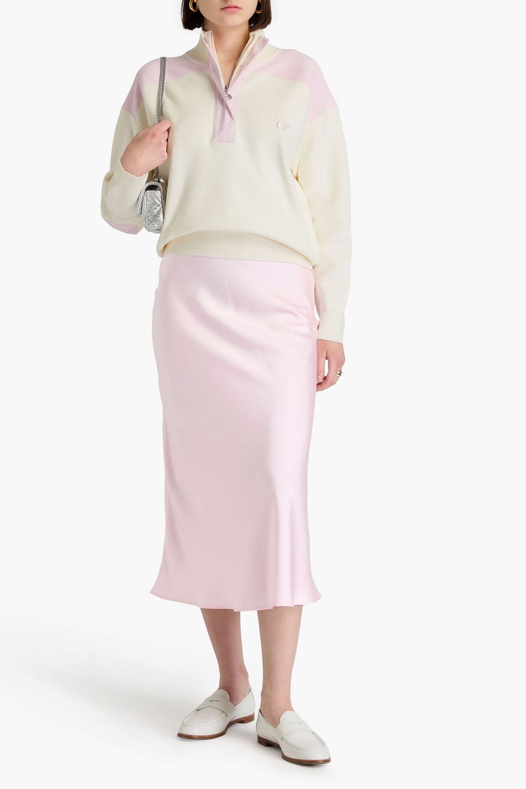 CLAUDIE PIERLOT تنورة متوسطة الطول من الساتان