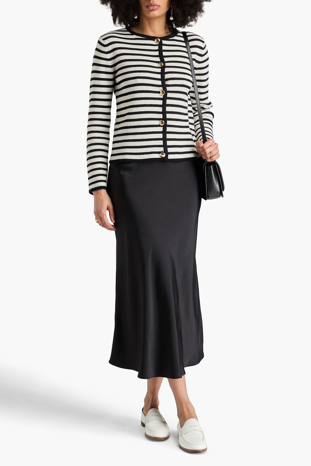 CLAUDIE PIERLOT 새틴 미디 스커트