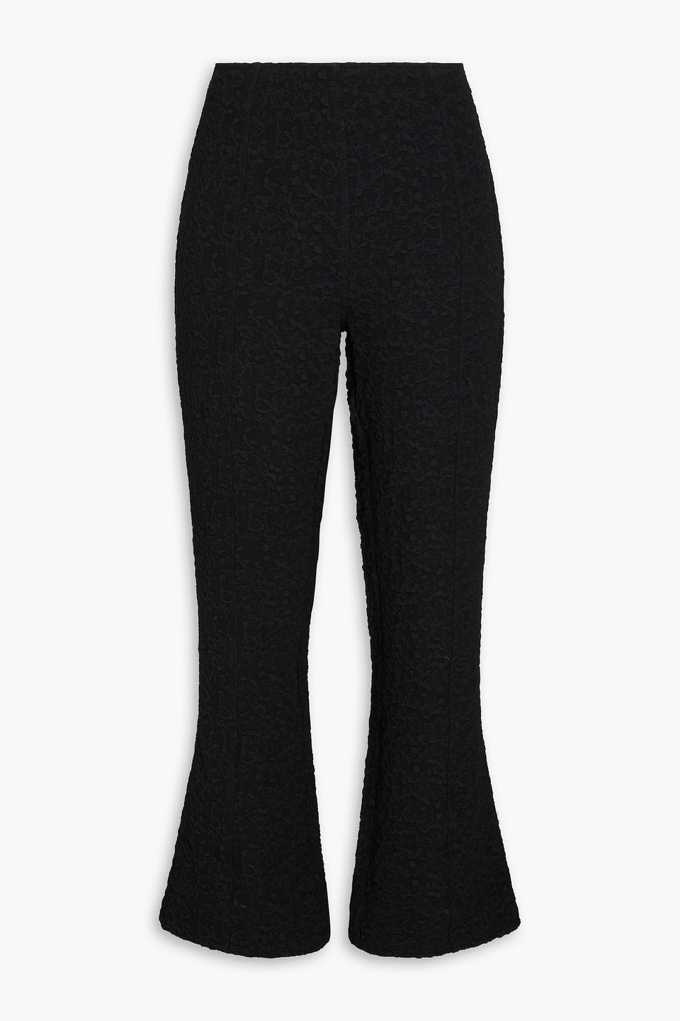 Ganni Jacquard Bootcut Pants In Black