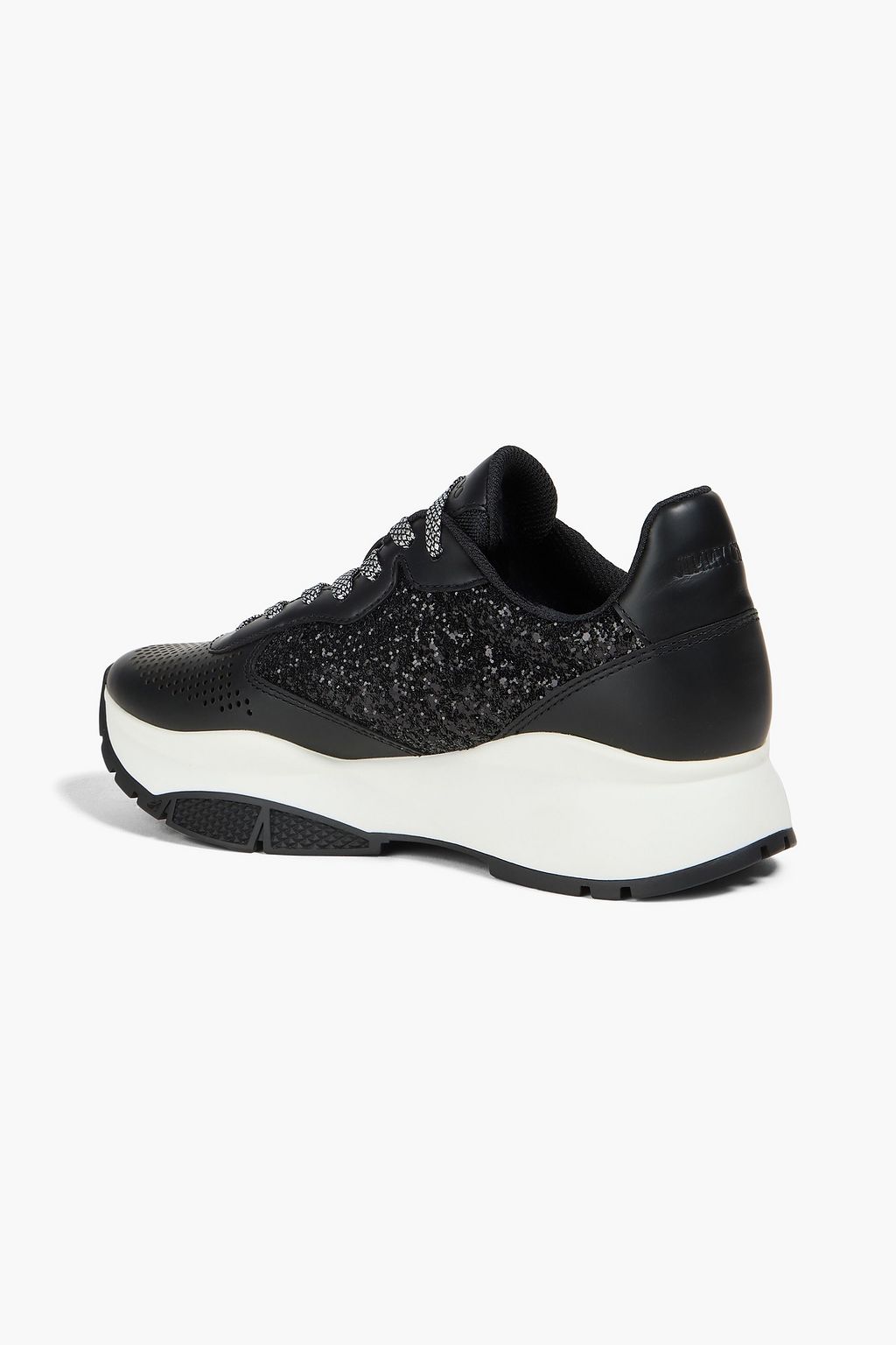 JIMMY CHOO Sneakers aus Leder mit Glitter-Finish