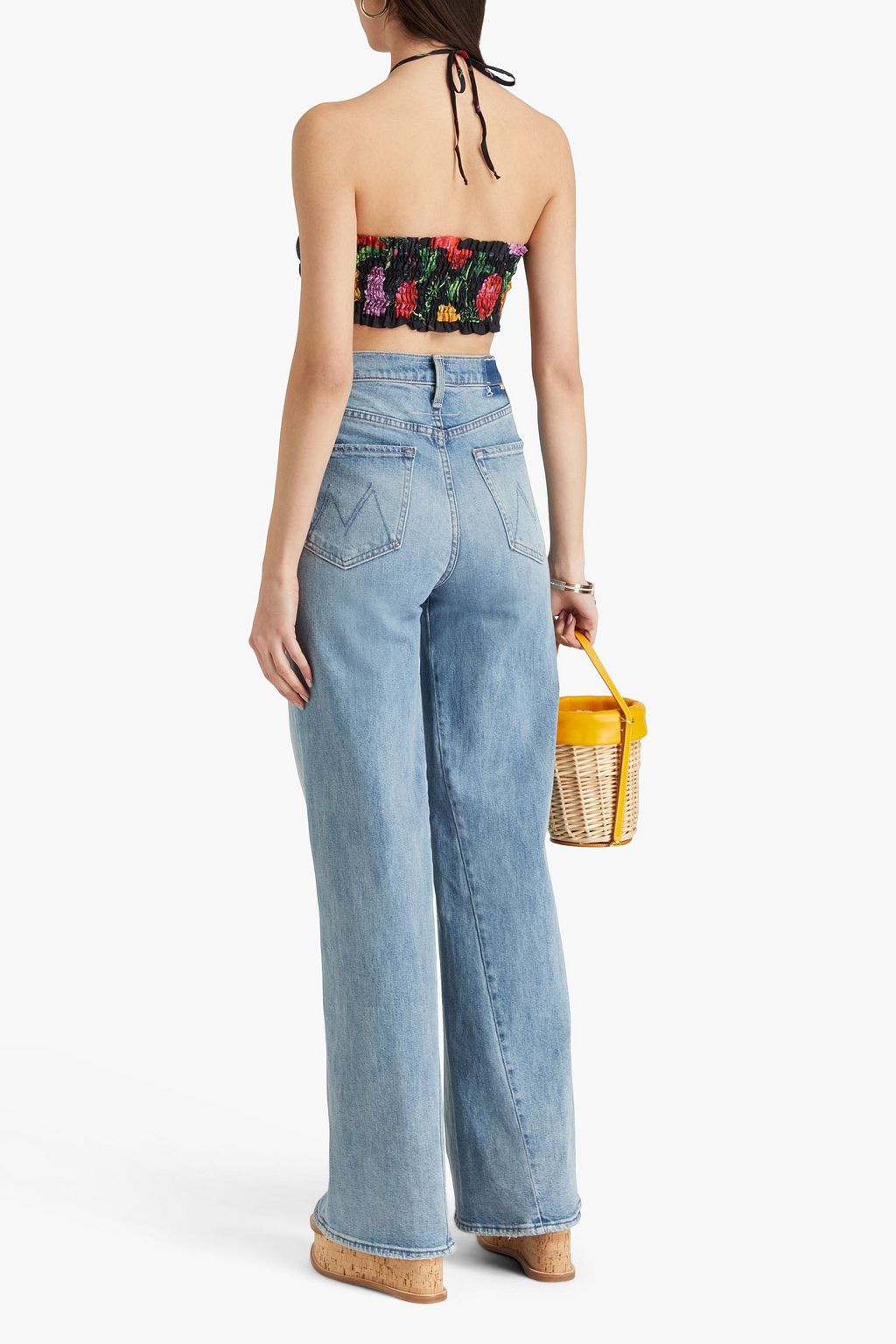 CHARO RUIZ IBIZA Leta cropped floral-print cotton-blend voile halterneck top
