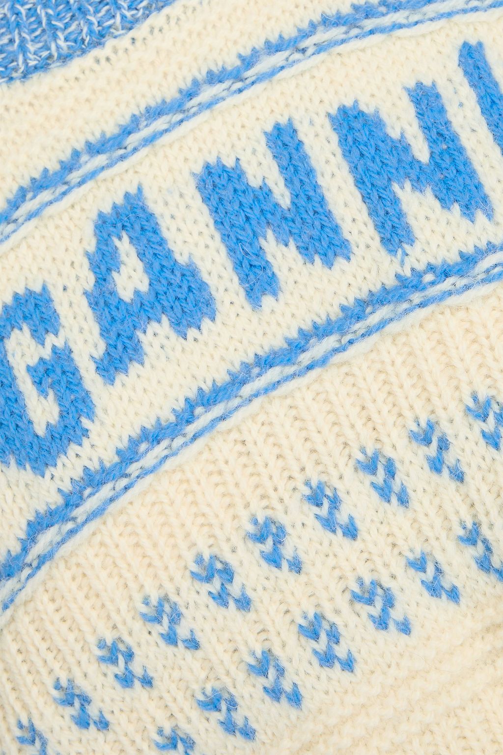 GANNI كنزة رياضية من الصوف بحبكة إنتارسيا