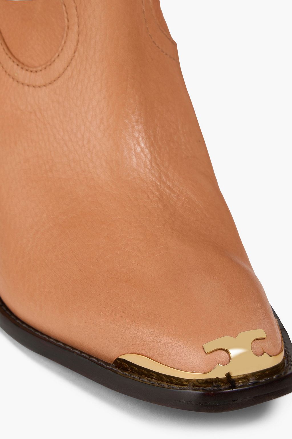 TORY BURCH Pebbled-leather cowboy boots