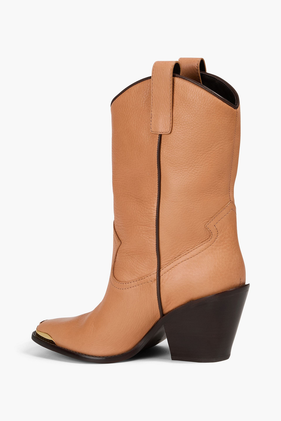  Tory Burch - Pebbled-leather Cowboy Boots - Brown - Us 6.5 