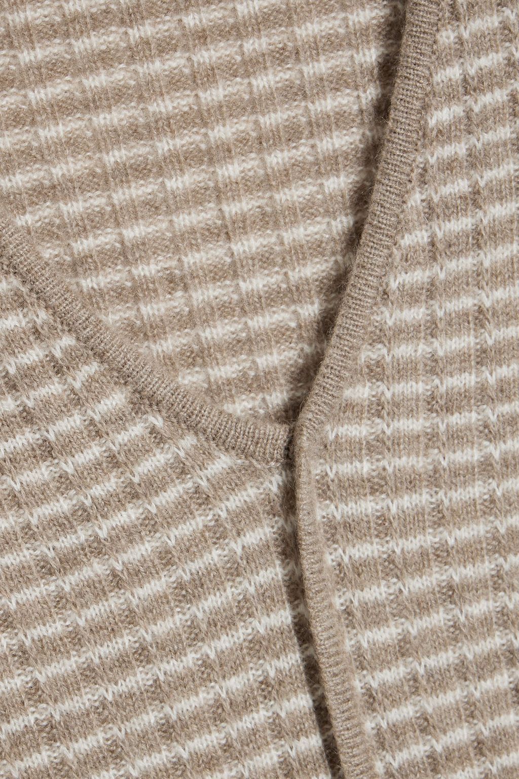 LISA YANG Lilo striped ribbed cashmere midi dress