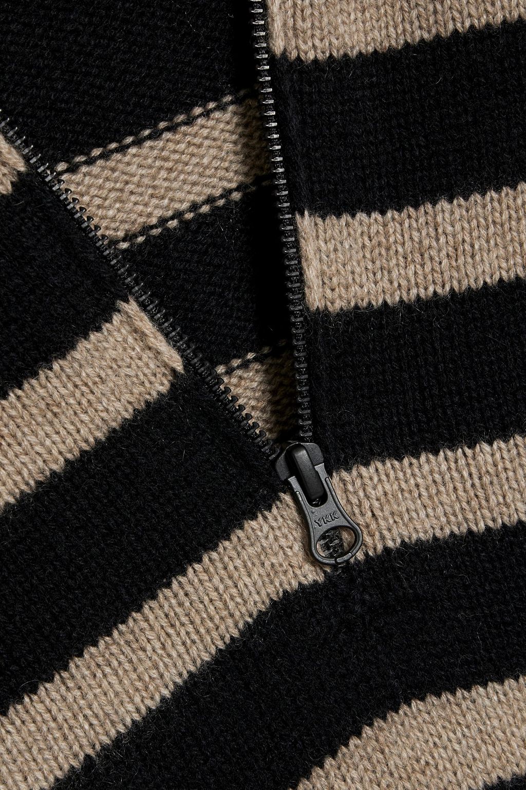 LISA YANG Nicola oversized striped cashmere half-zip sweater