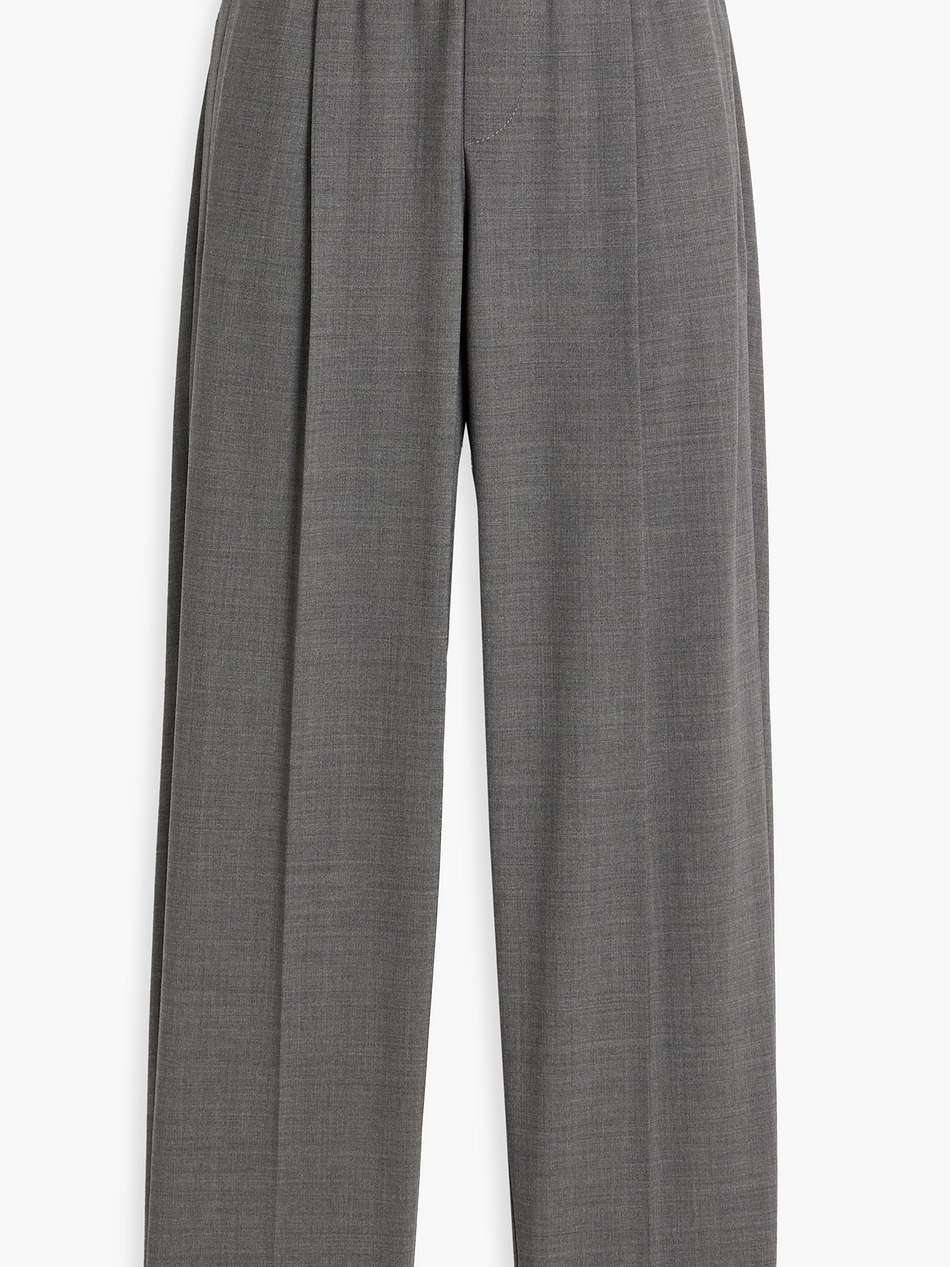 bead-embellished wool-blend tapered pants
