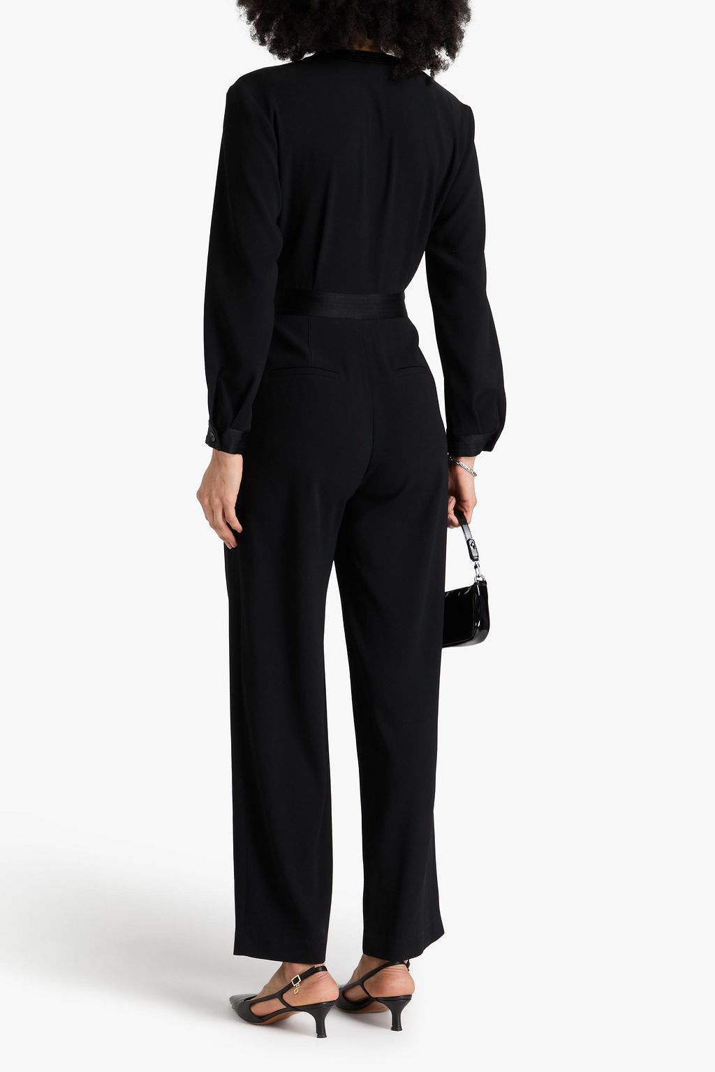 CLAUDIE PIERLOT جمبسوت من الكريب بتصميم ملتف