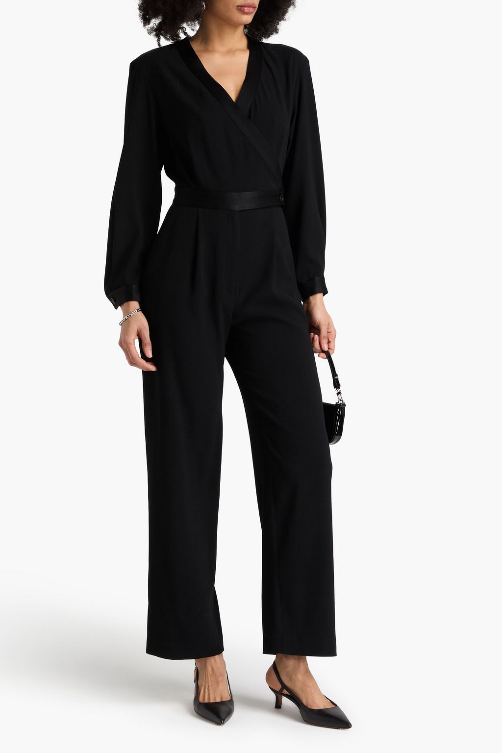 CLAUDIE PIERLOT جمبسوت من الكريب بتصميم ملتف