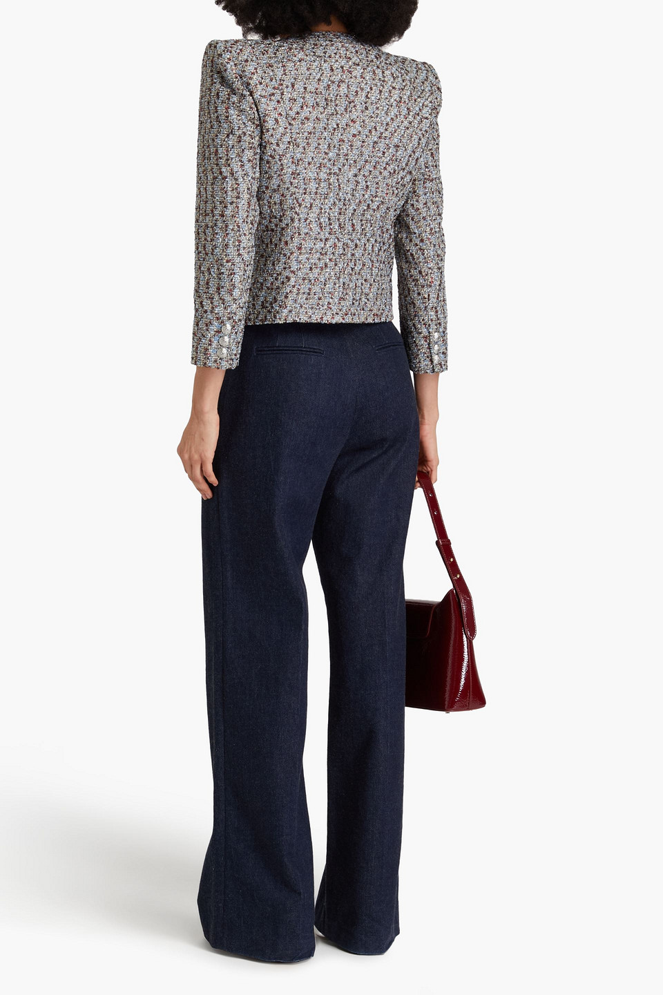 Shop Veronica Beard Ferazia Metallic Tweed Jacket In Multicolor