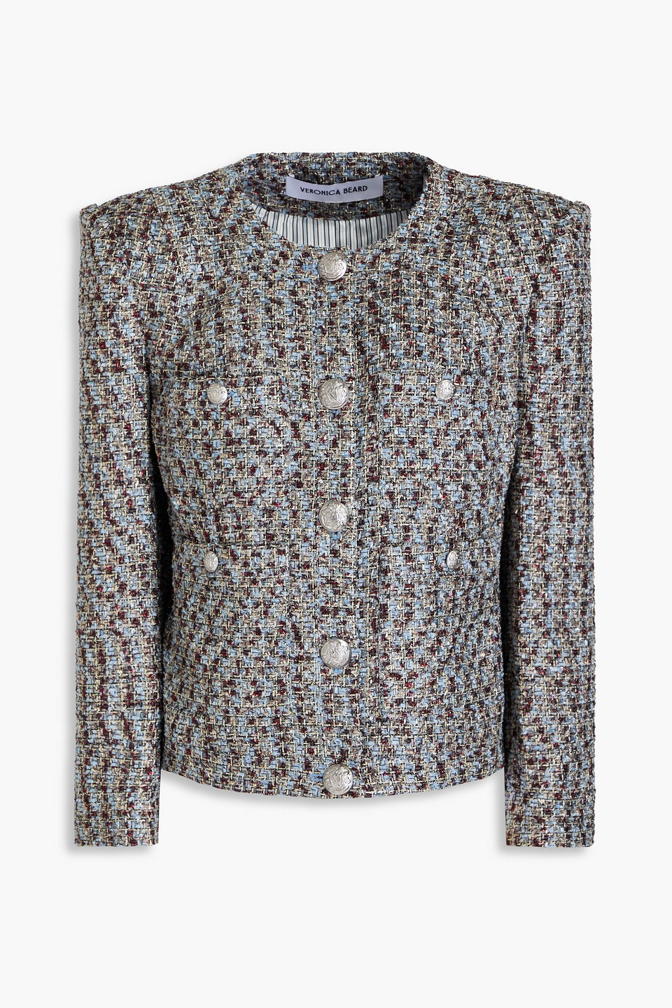 Shop Veronica Beard Ferazia Metallic Tweed Jacket In Multicolor