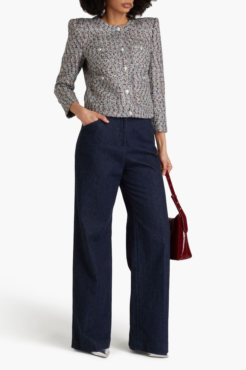 VERONICA BEARD Ferazia metallic tweed jacket