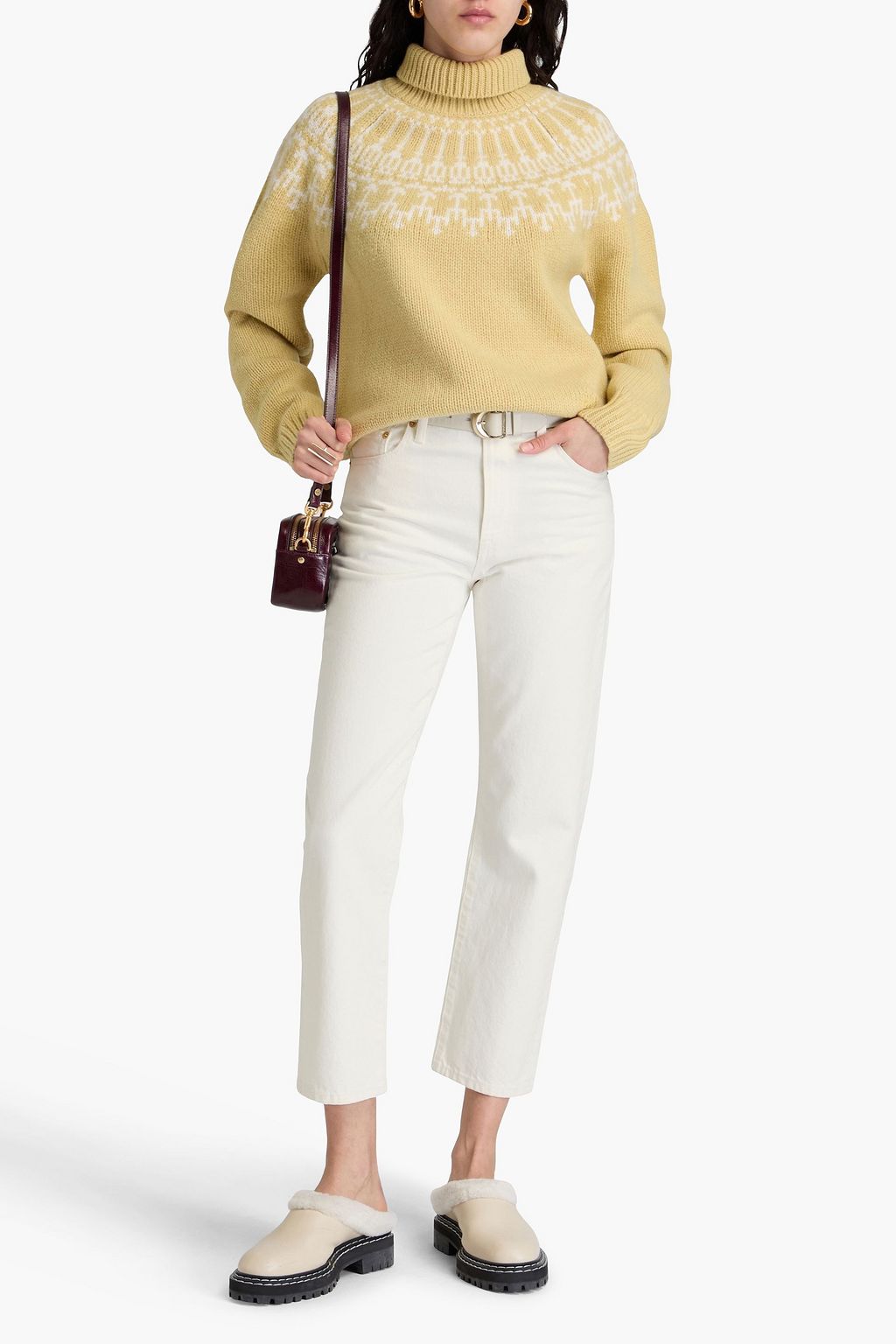 TORY BURCH جينز قصير بقصة تضيق تدريجياً وبخصر مرتفع