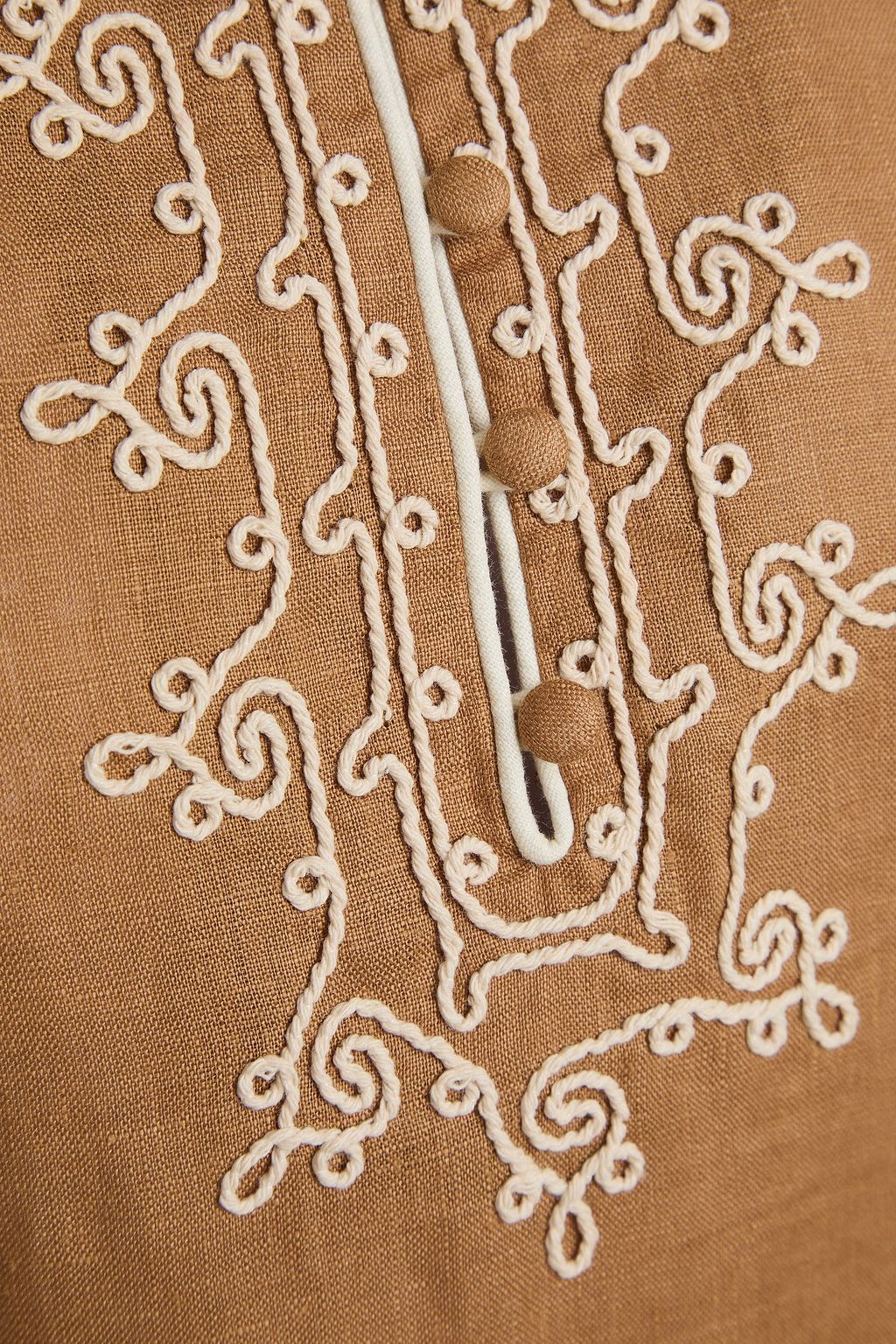 TORY BURCH 자수 장식 리넨 카프탄