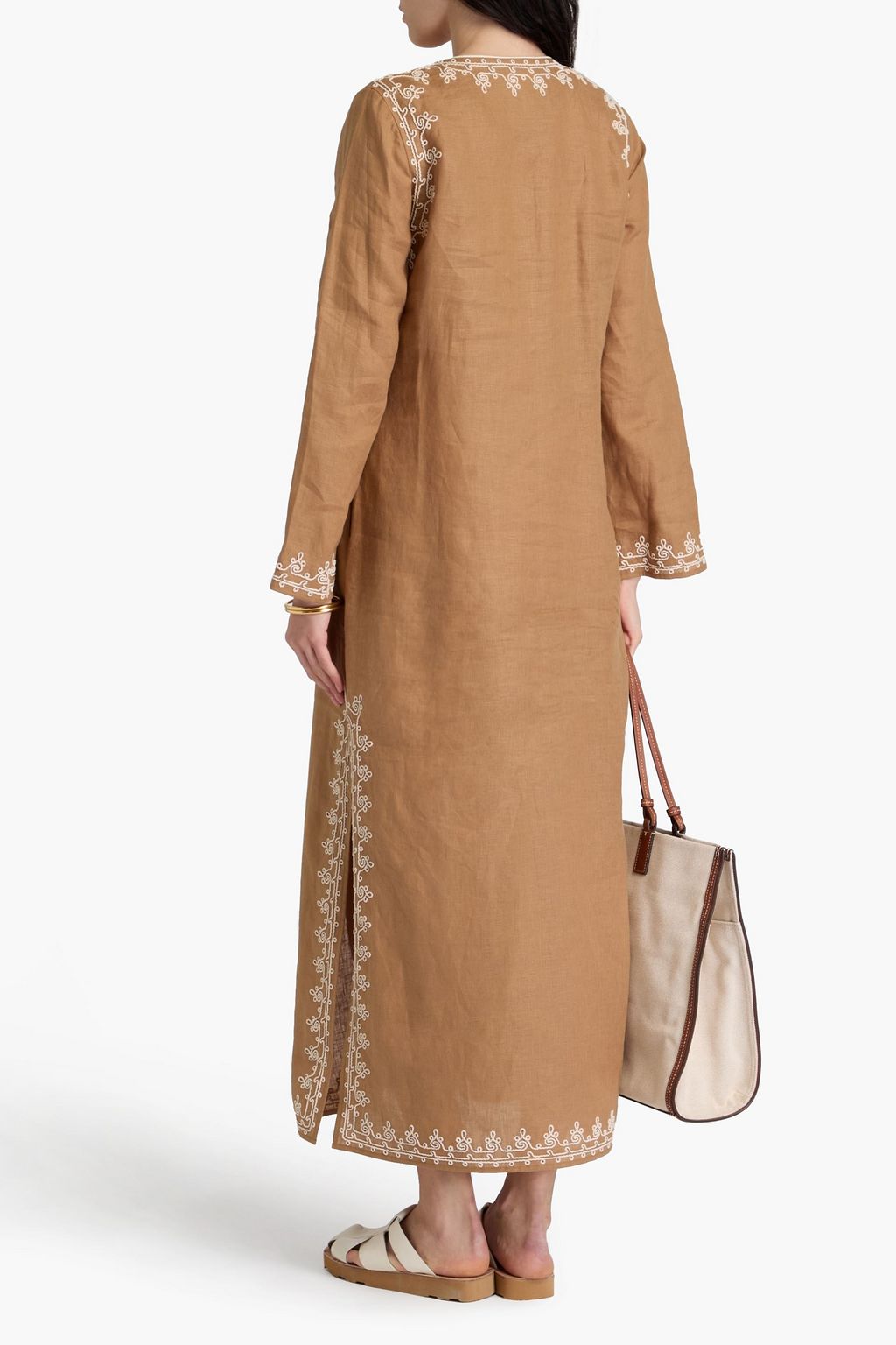 TORY BURCH 자수 장식 리넨 카프탄