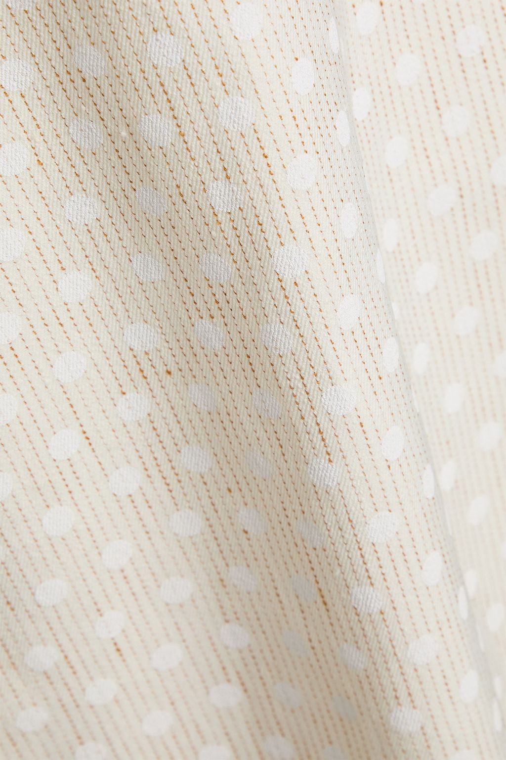 TORY BURCH リネン混ツイル ミディワンピース ポルカドット