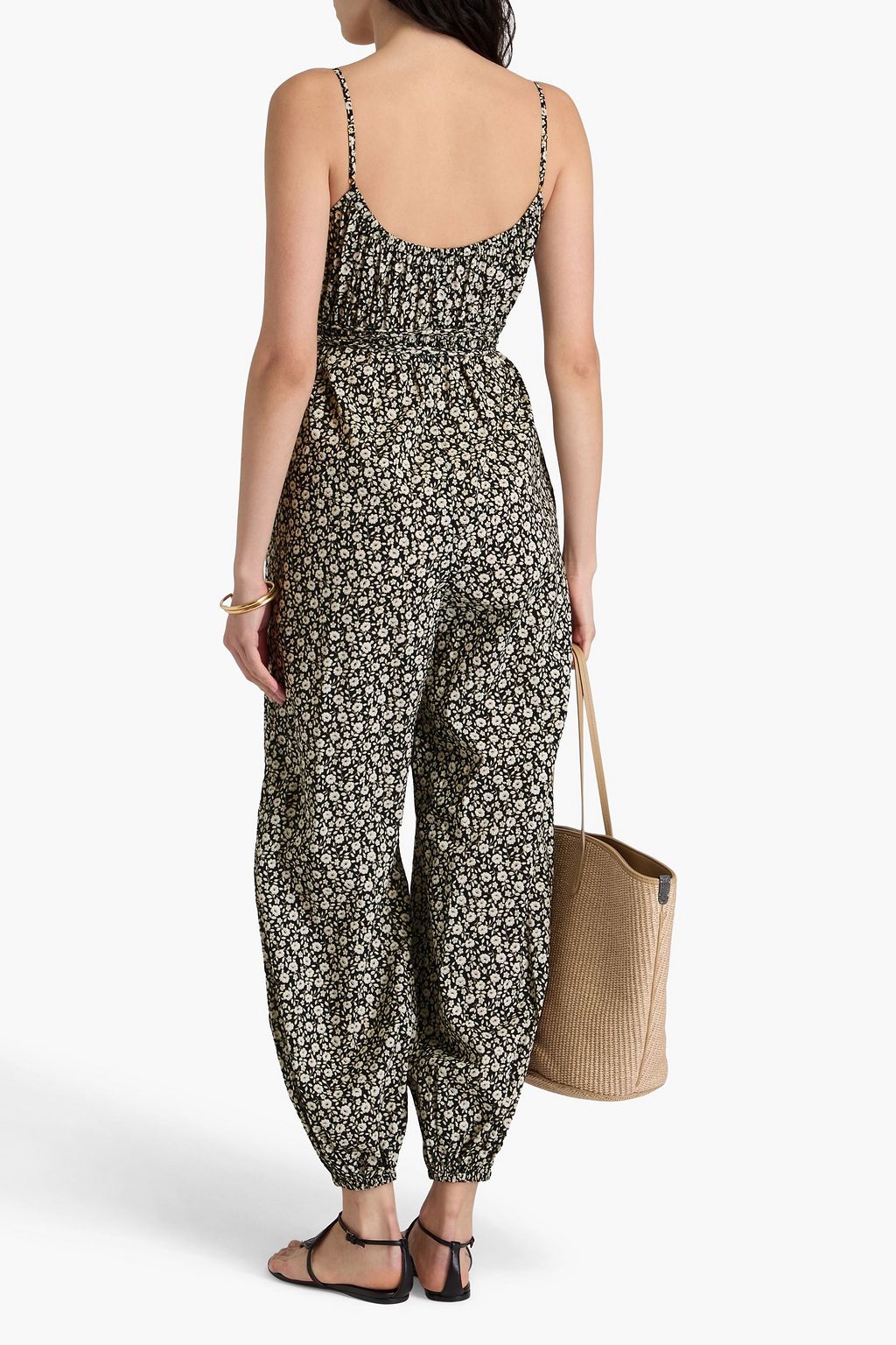 TORY BURCH Floral-print cotton-mousseline jumpsuit