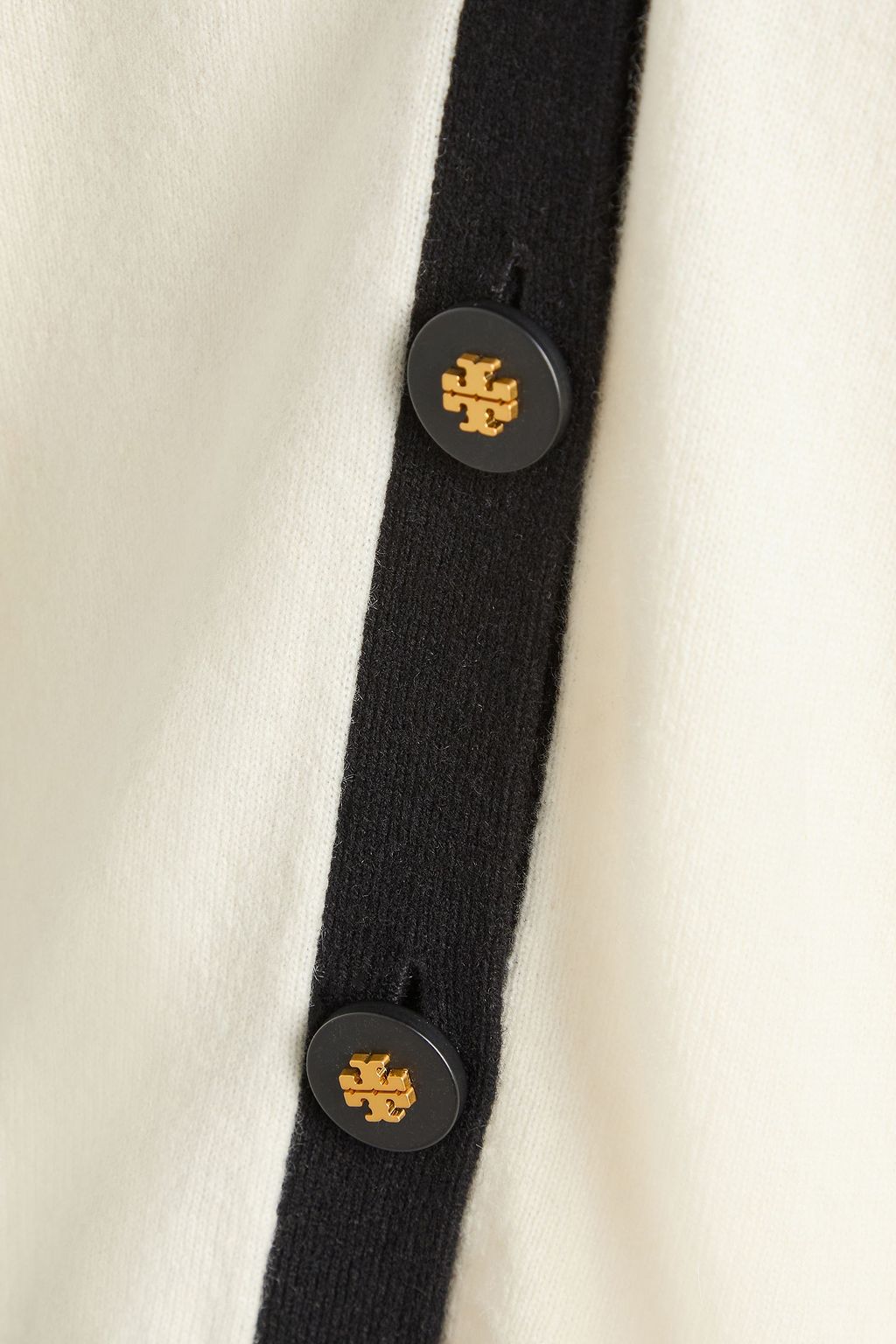 TORY BURCH 투톤 캐시미어 카디건