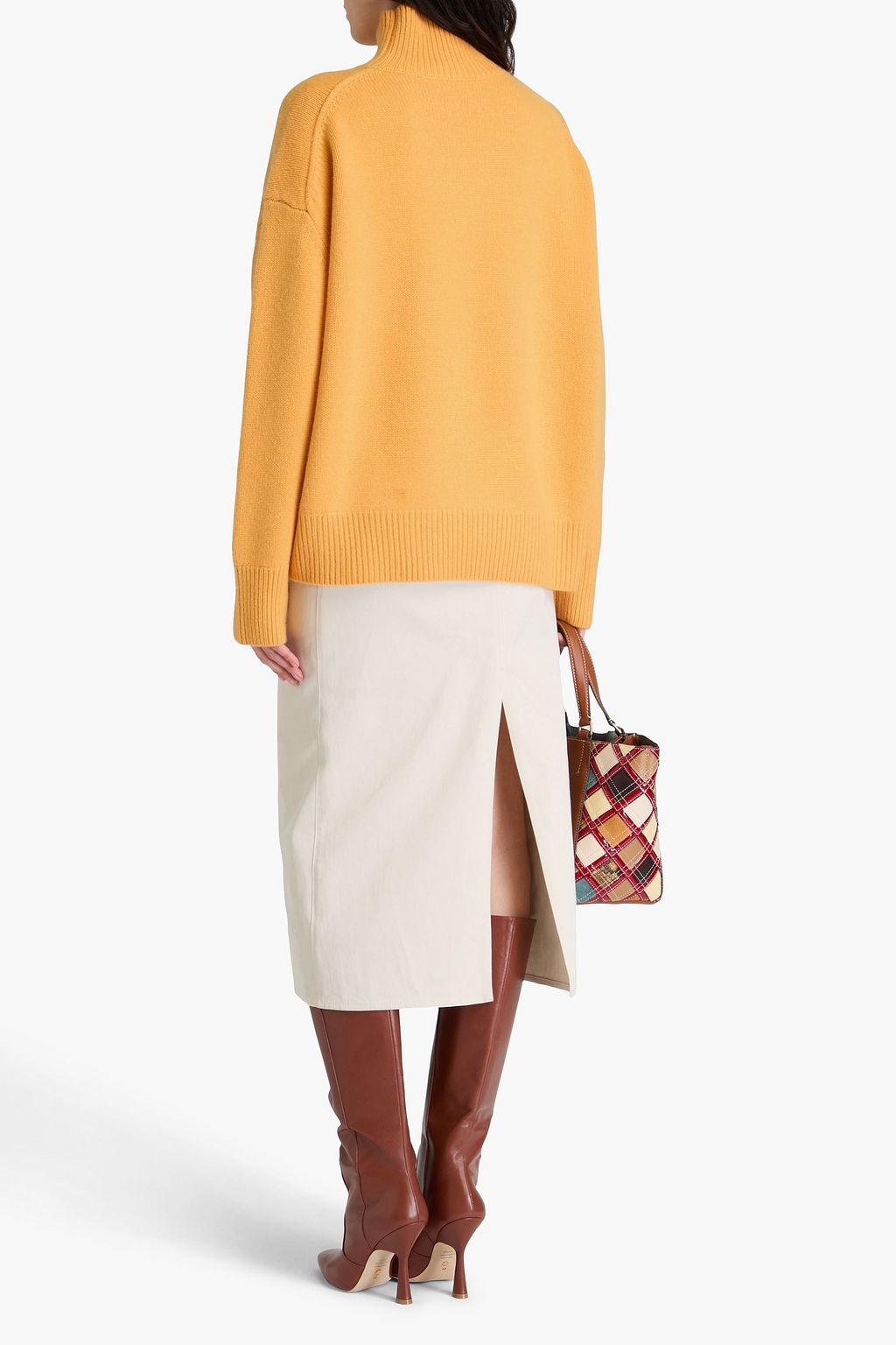 TORY BURCH كنزة رياضية بياقة عالية من الكشمير
