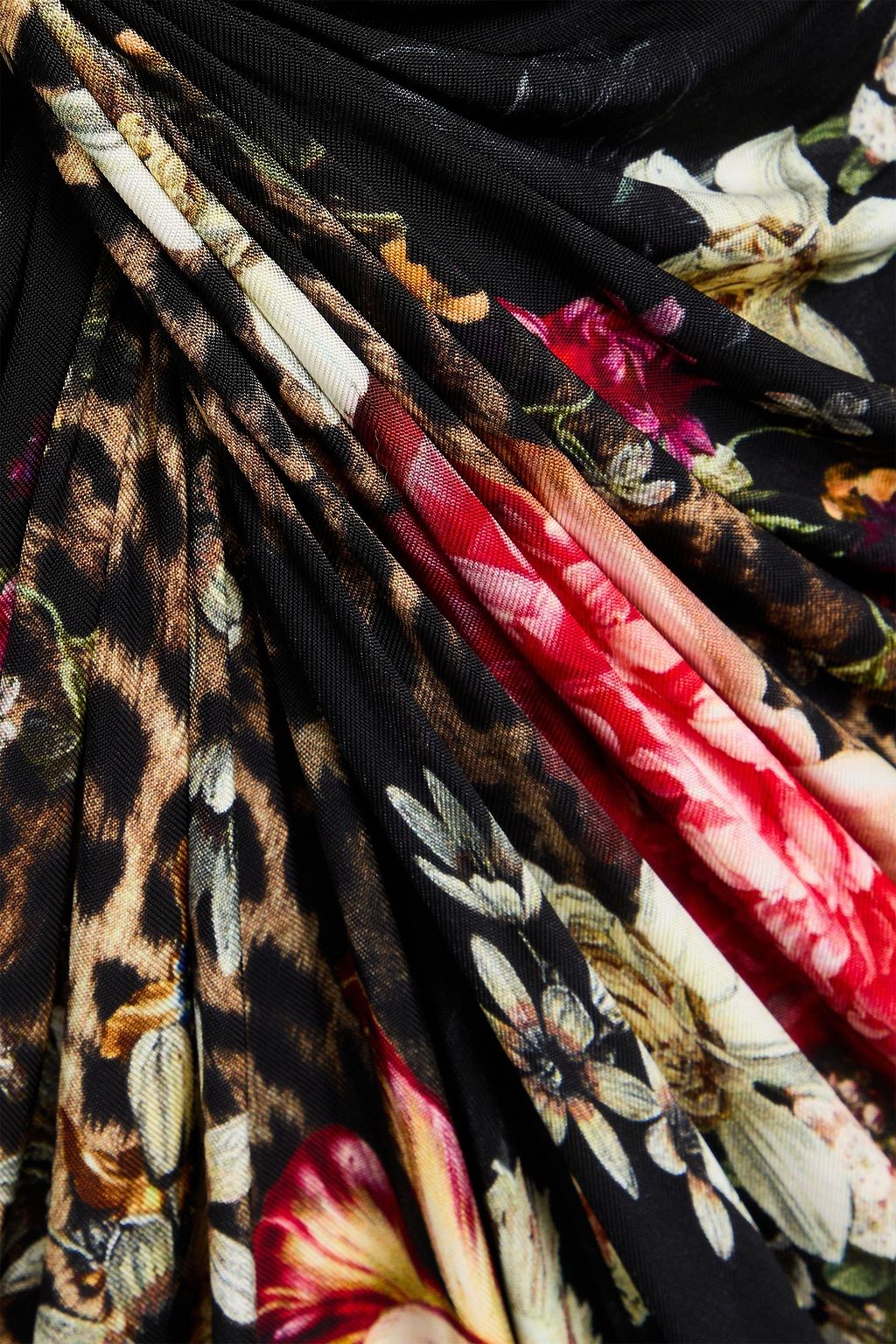 CAMILLA Bedrucktes Maxikleid aus Jersey mit Kristallverzierung und Twist-Detail