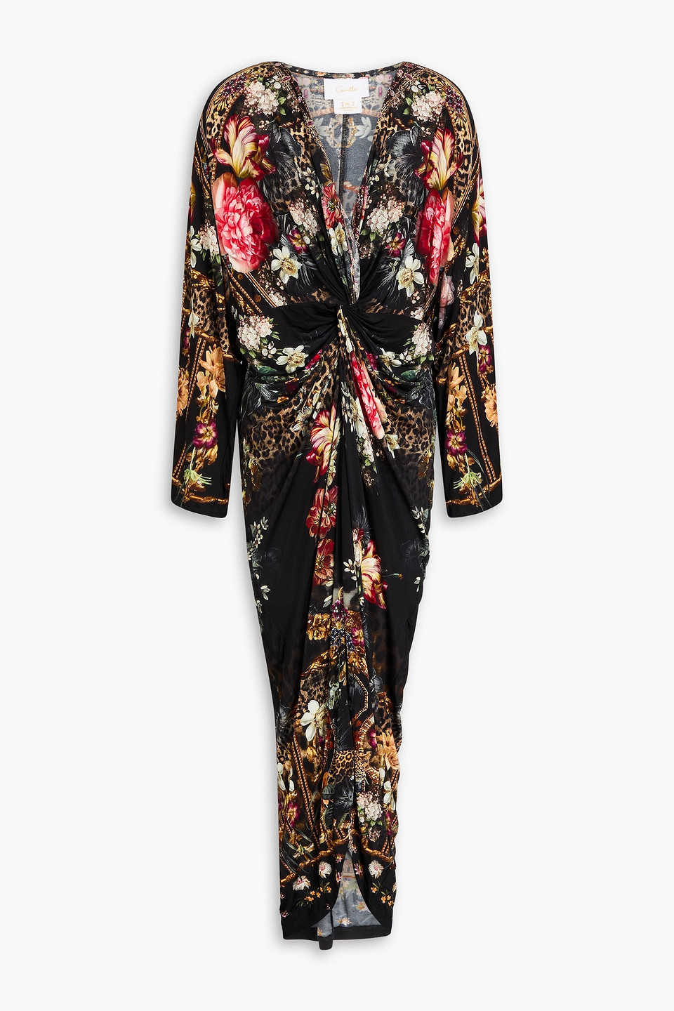Camilla Twisted Crystal-embellished Printed Jersey Maxi Dress In Multicolor