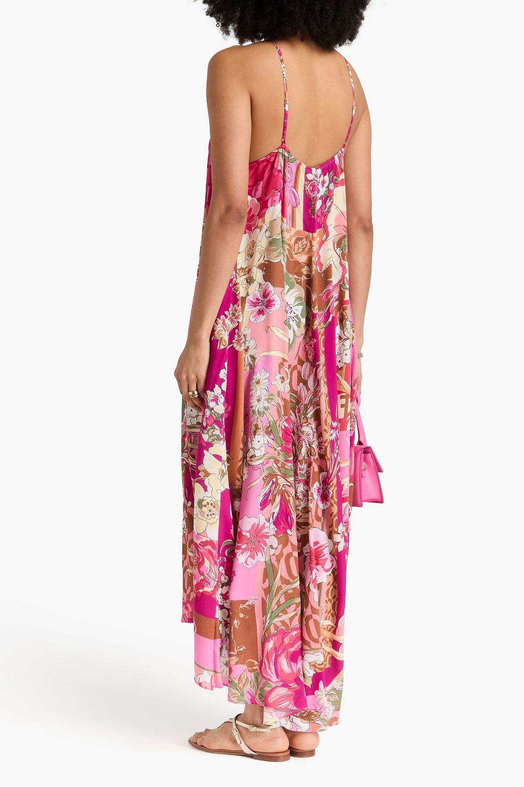 CAMILLA Crystal-embellished printed silk crepe de chine maxi dress