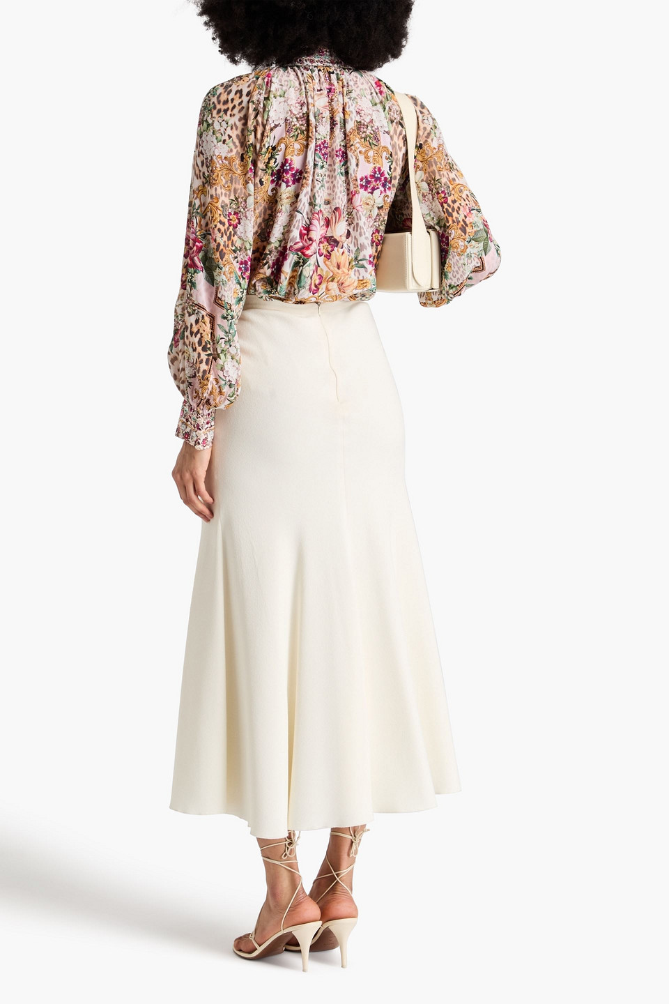 Shop Camilla Embellished Printed Silk Crepe De Chine Blouse In Multicolor