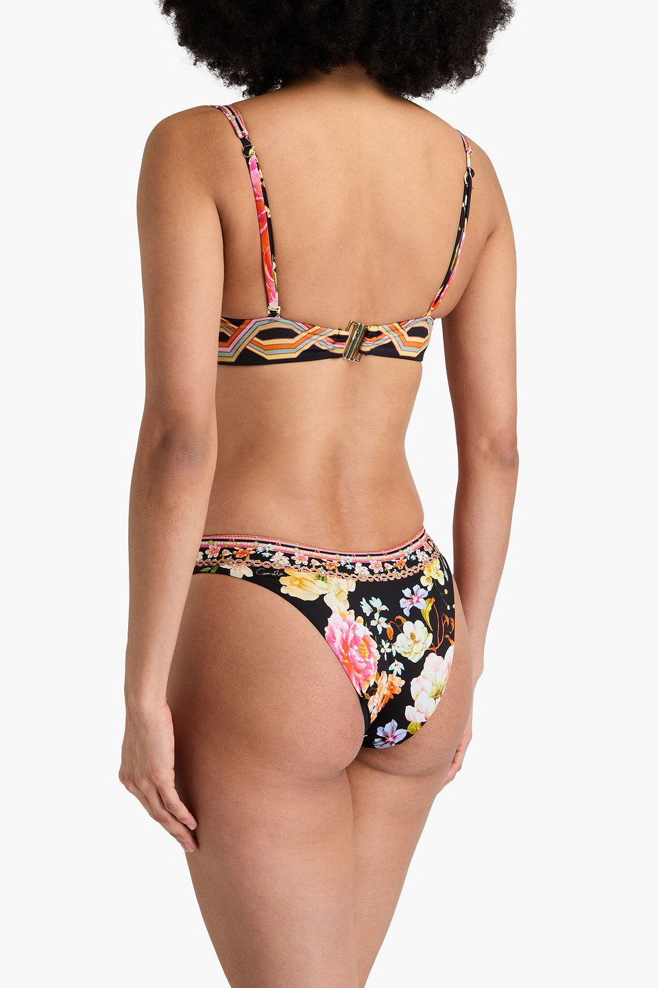 Camilla Embellished Printed Triangle Bikini Top In Multicolor