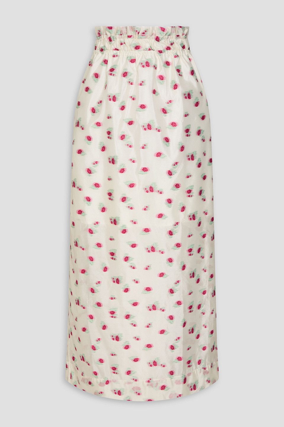 GANNI - Embroidered organza maxi skirt - White - DE 42