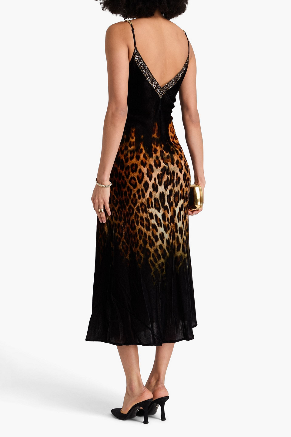 Camilla Velvet V Neck Bias Slip Jungle Dreaming In Black