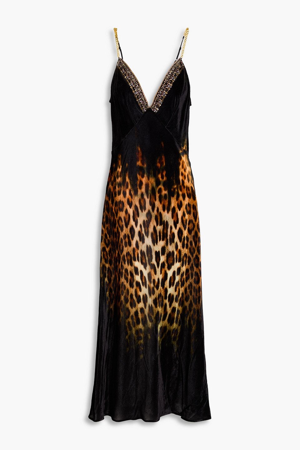 Camilla Velvet V Neck Bias Slip Jungle Dreaming In Black