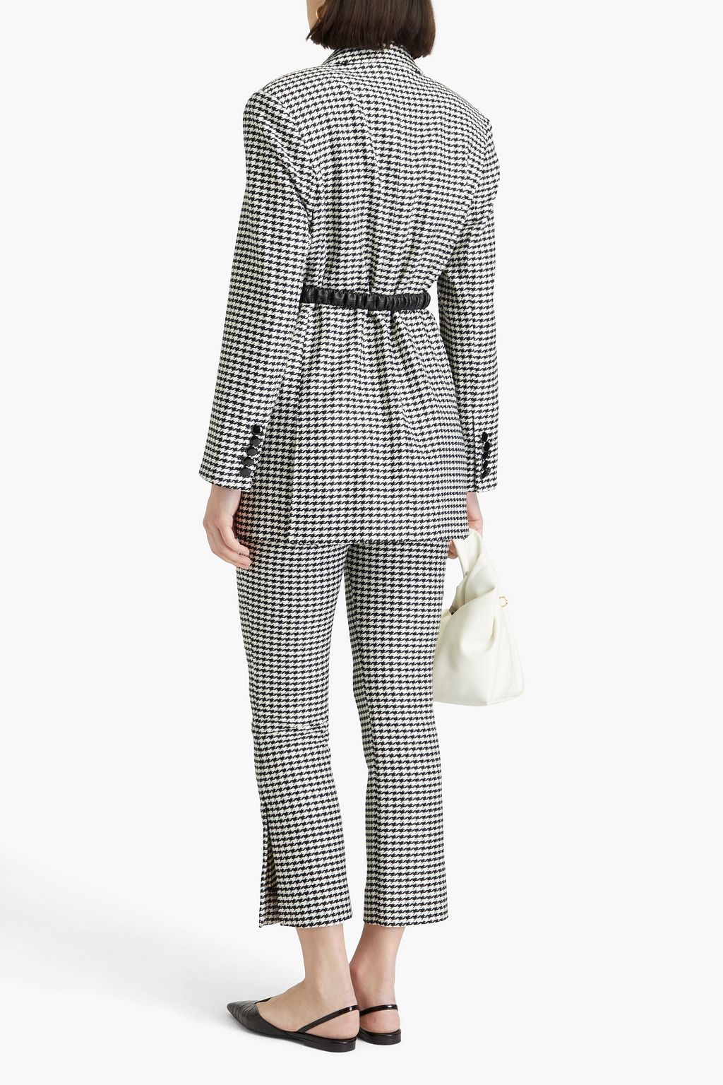 VERONICA BEARD Hutchinson Dickey double-breasted belted houndstooth tweed blazer