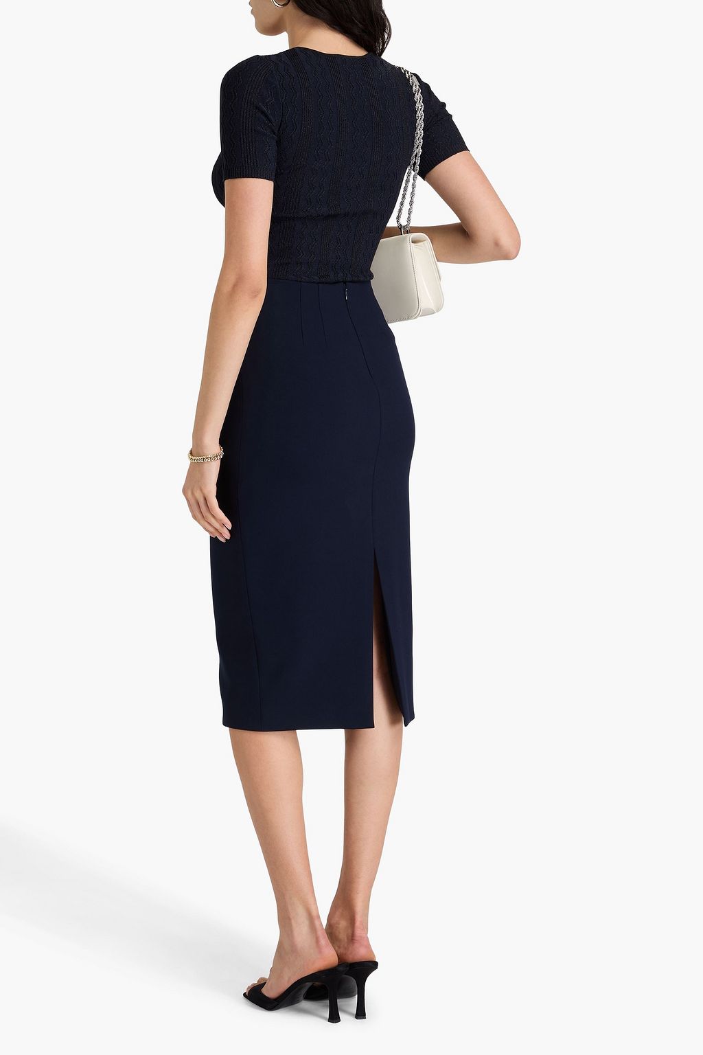 VERONICA BEARD Holmes crepe midi pencil skirt