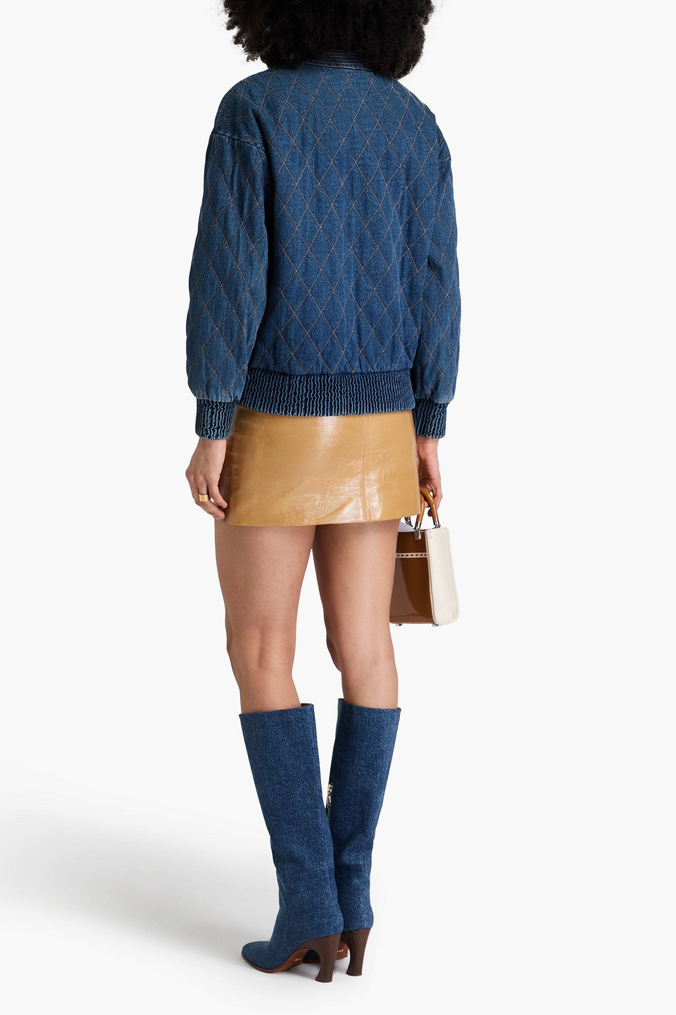  Veronica Beard - Glennon Denim Bomber Jacket - Blue - S 