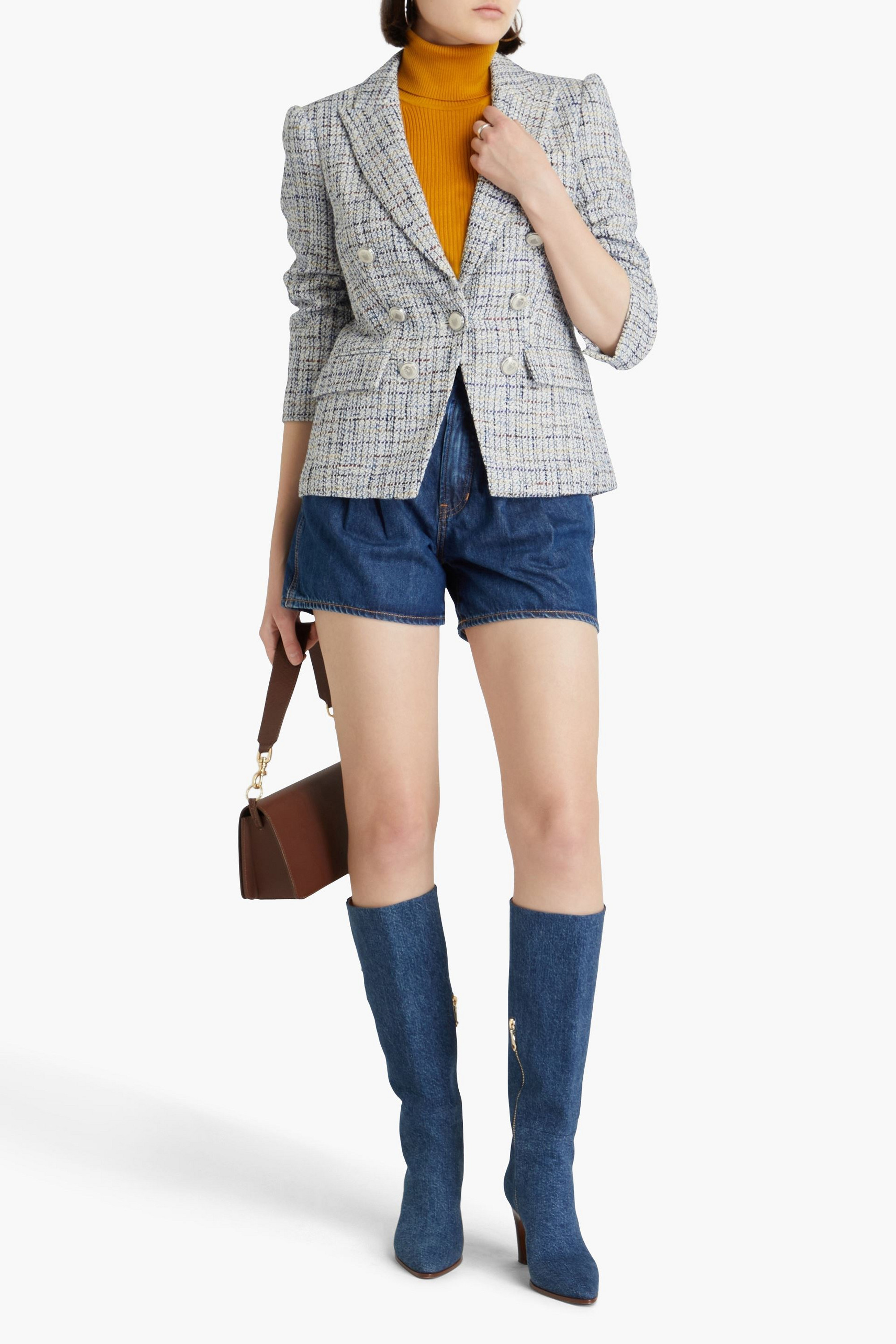 Veronica Beard Ryland Dickey checked cotton-blend tweed blazer