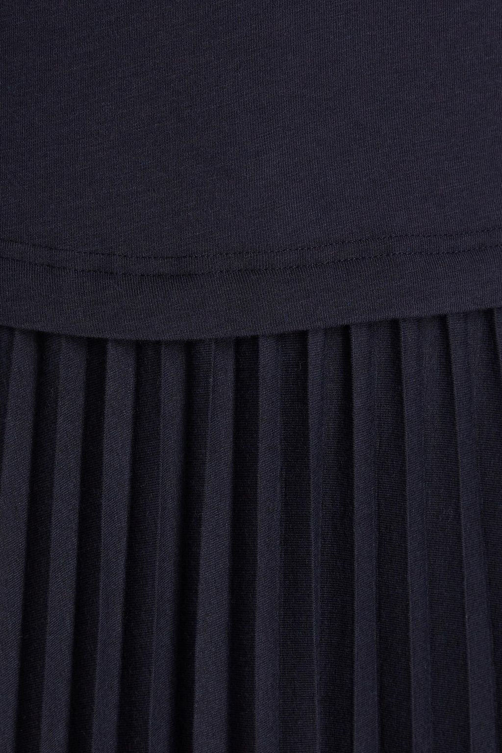 CLAUDIE PIERLOT Pleated two-tone cotton-blend jersey midi dress