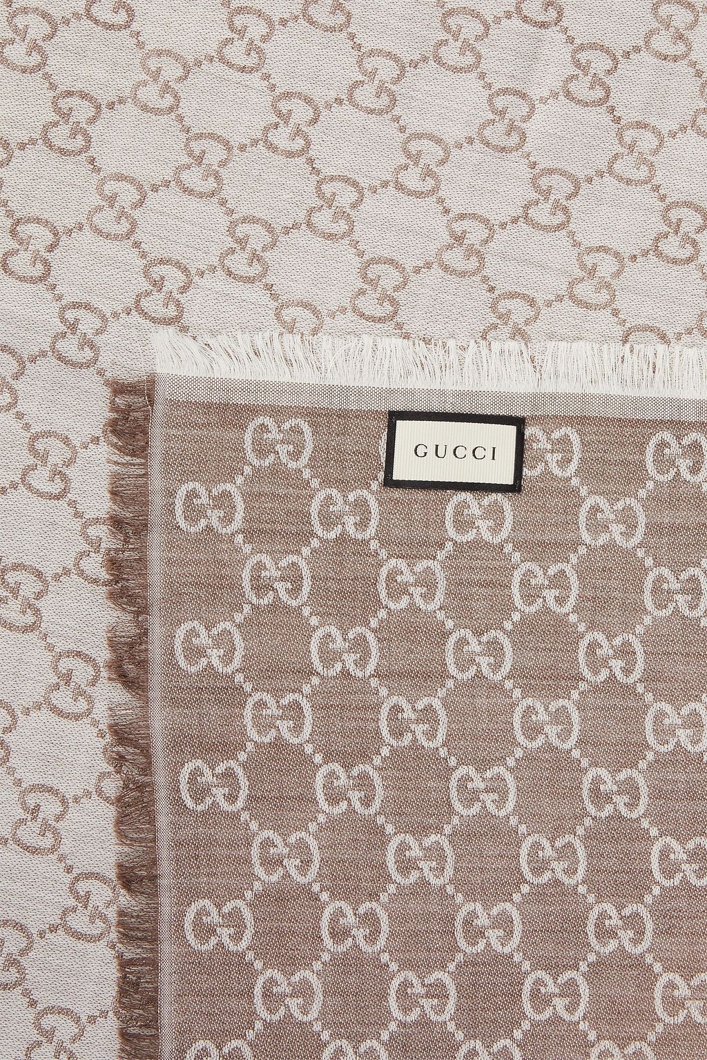 GUCCI وشاح من الصوف والجاكار المصنوع من مزيج الحرير