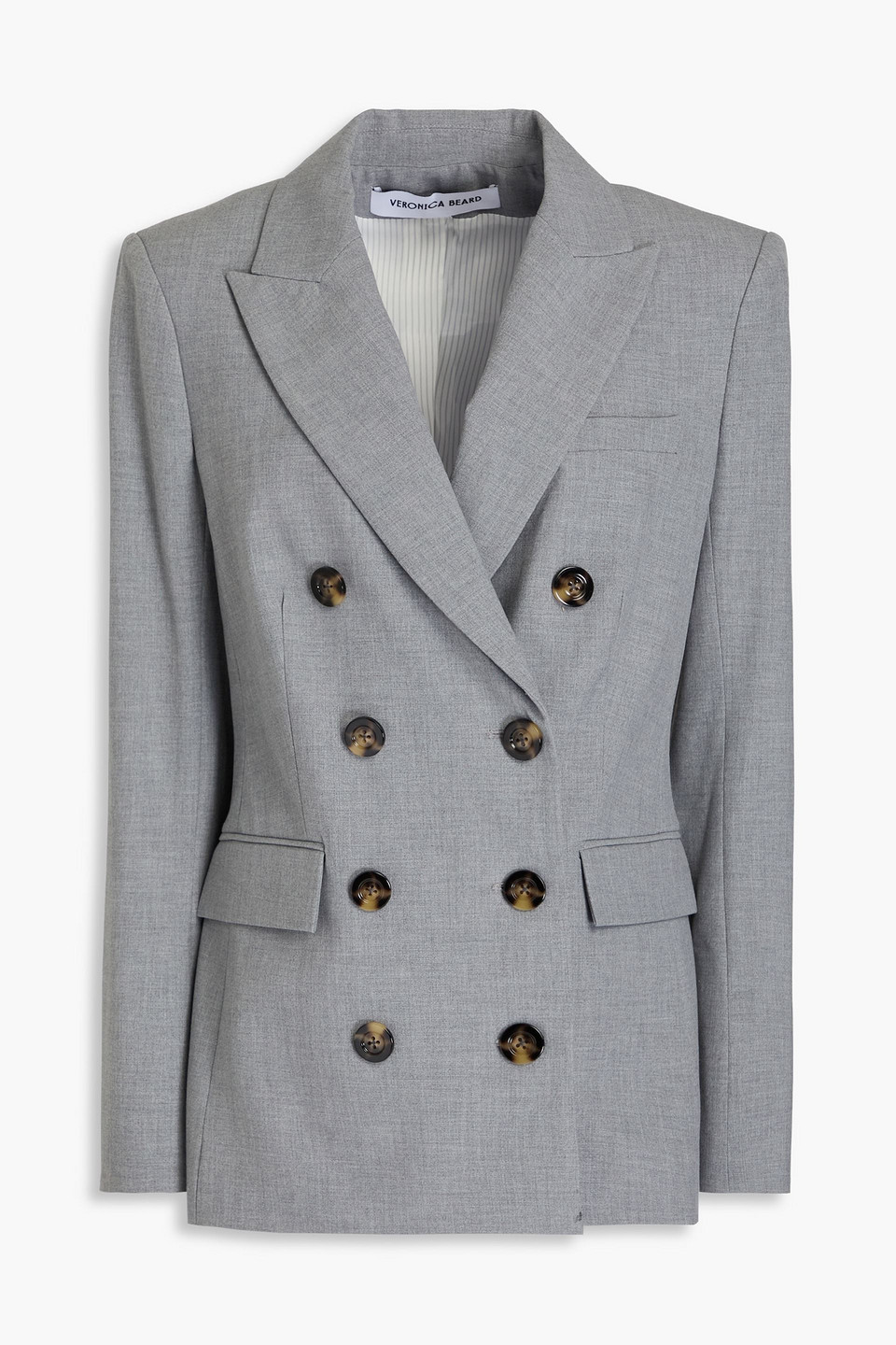 Veronica Beard Fevre Dickey Double-breasted Tweed Blazer In Gray